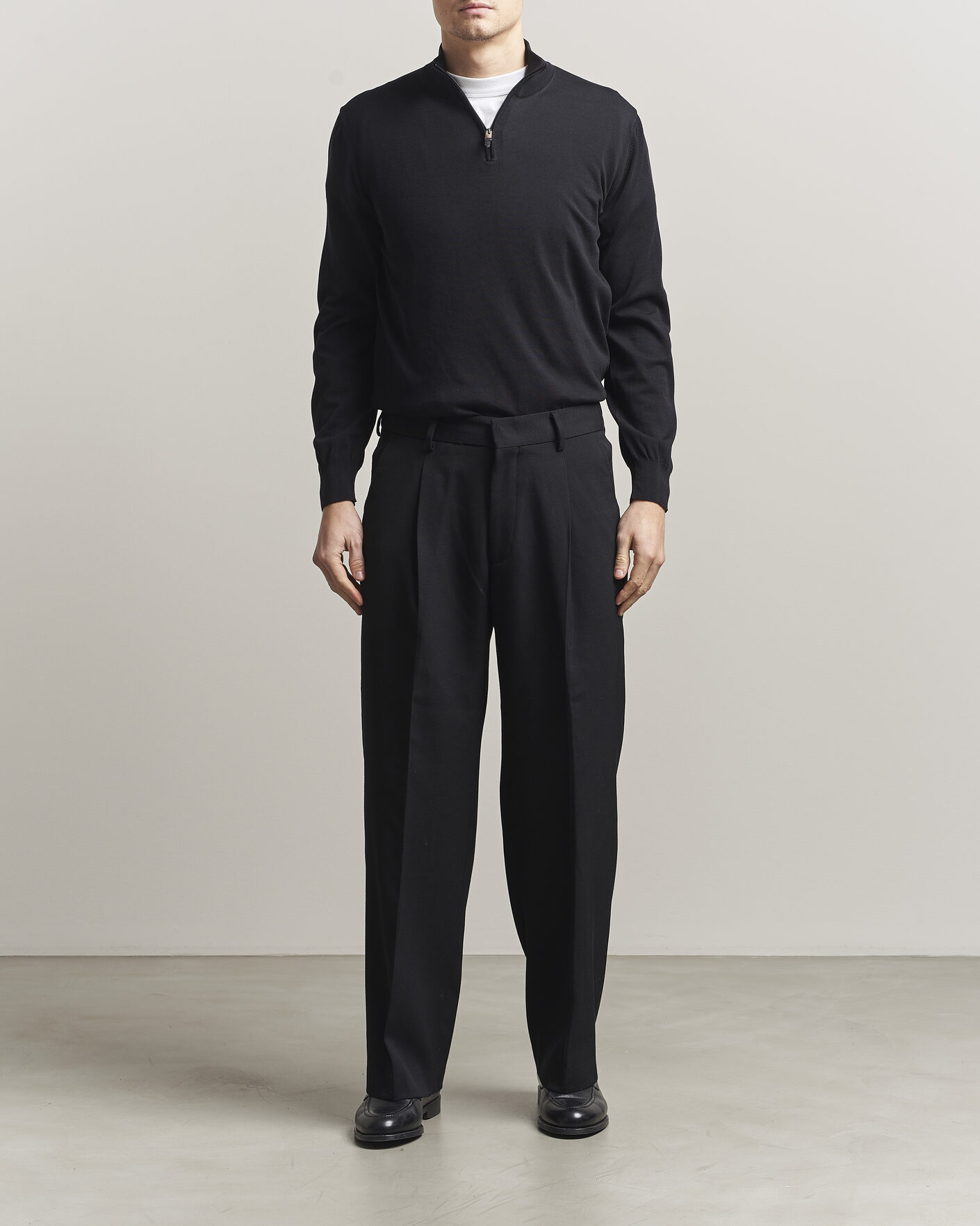 Homme | Pulls Et Tricots | Canali | Cotton Half Zip Black