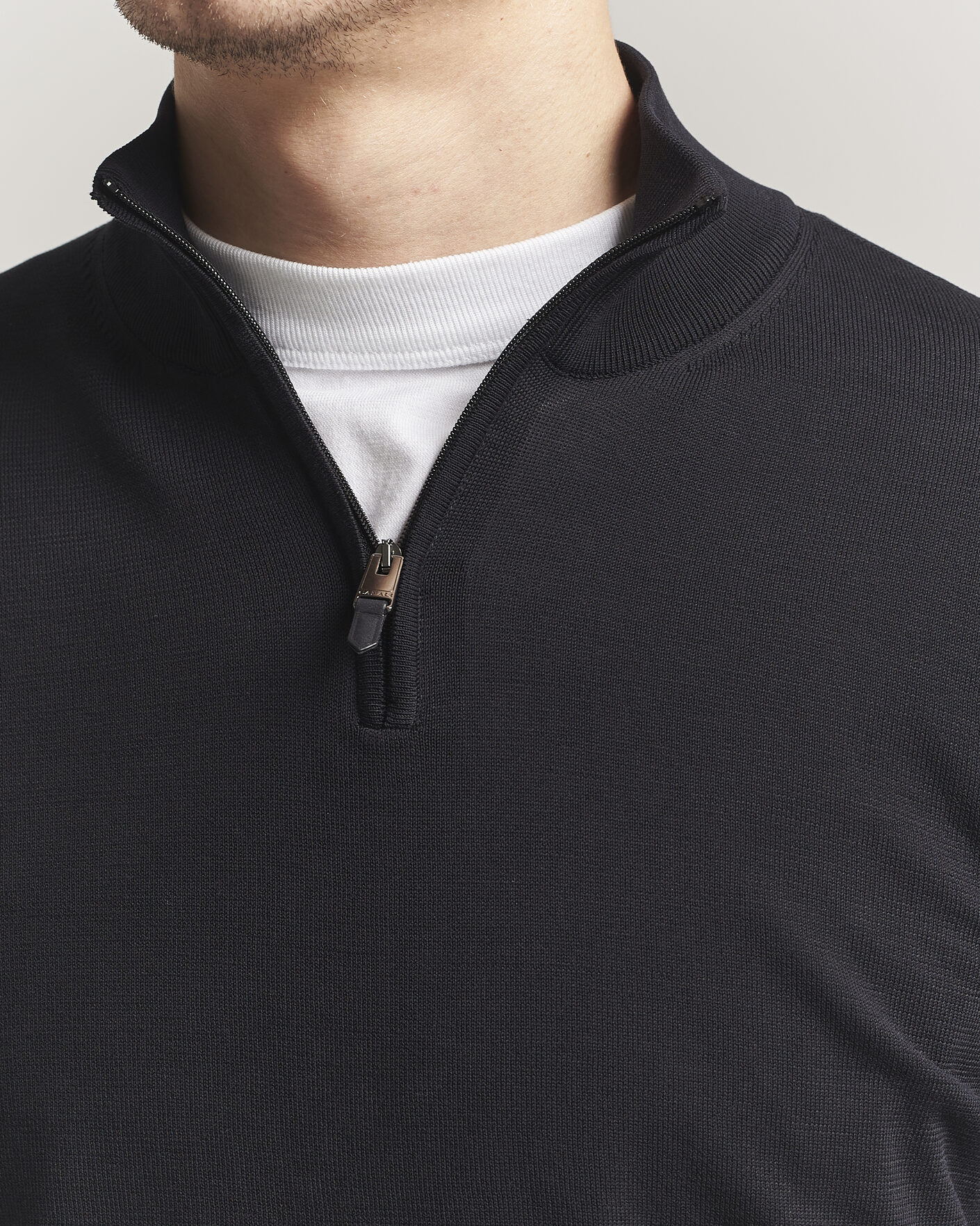 Homme | Pulls Et Tricots | Canali | Cotton Half Zip Black