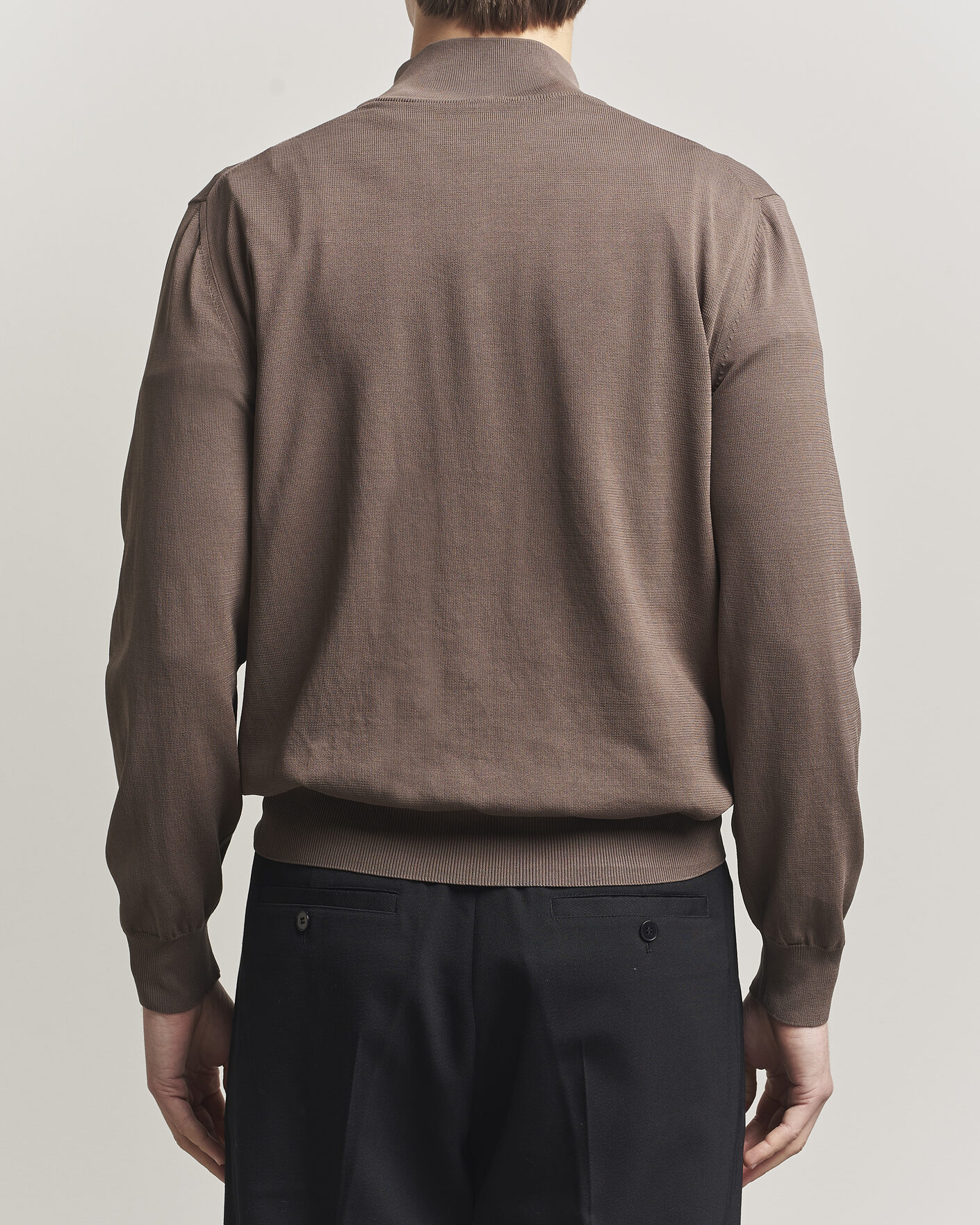 Homme | Pulls Et Tricots | Canali | Cotton Half Zip Brown