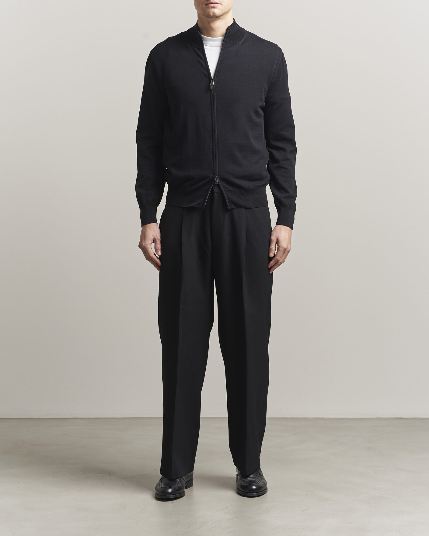 Homme | Pulls Et Tricots | Canali | Cotton Full Zip Black