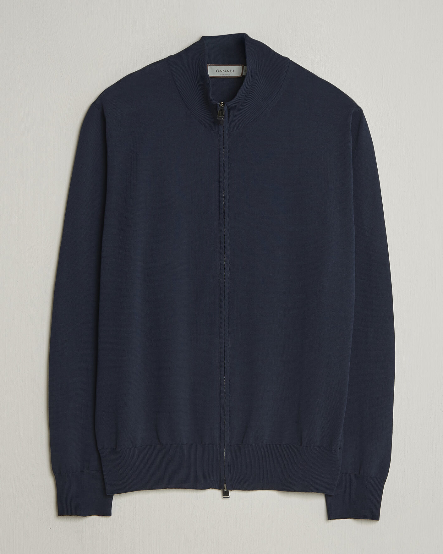Homme | Pulls Et Tricots | Canali | Cotton Full Zip Navy