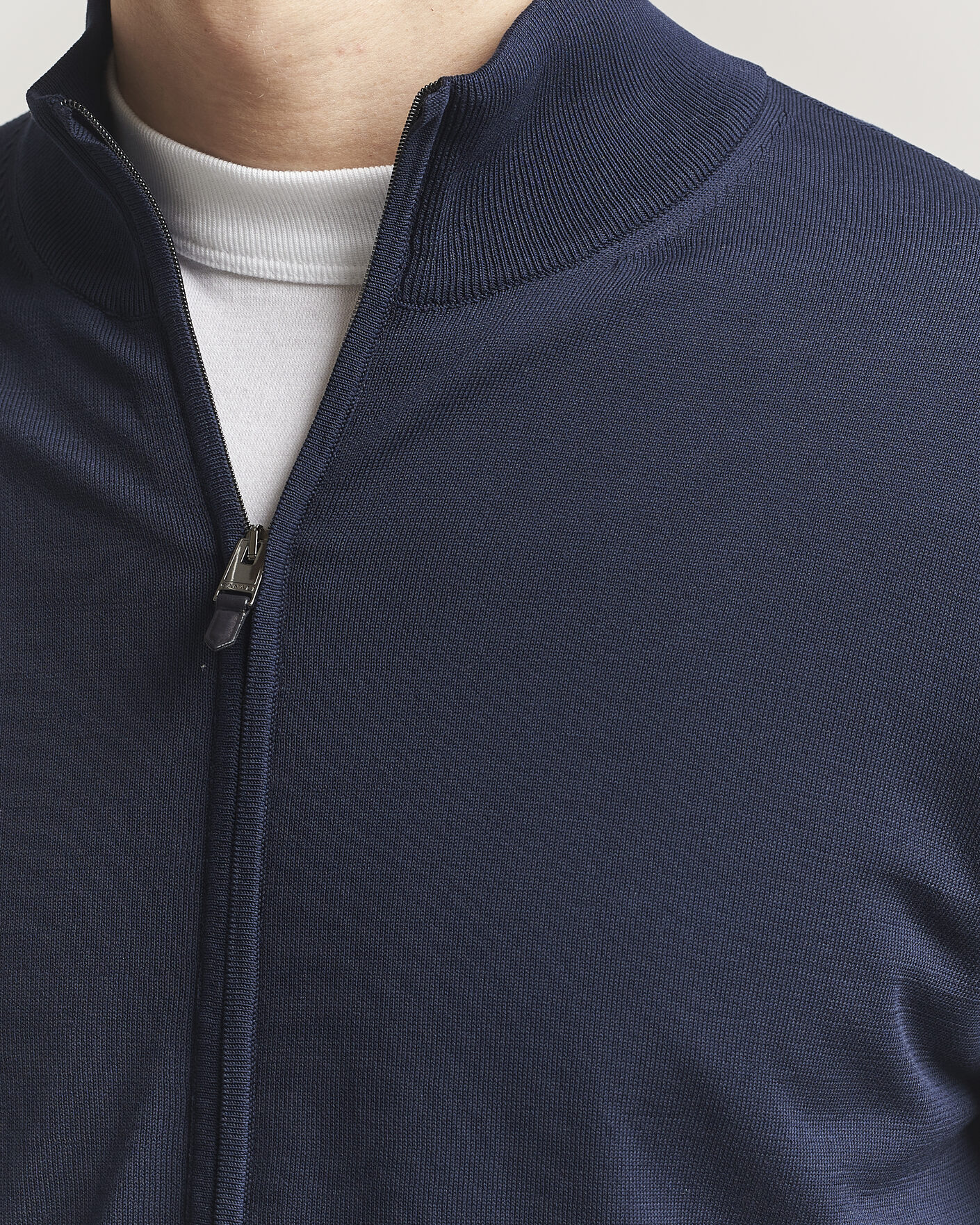 Homme | Pulls Et Tricots | Canali | Cotton Full Zip Navy