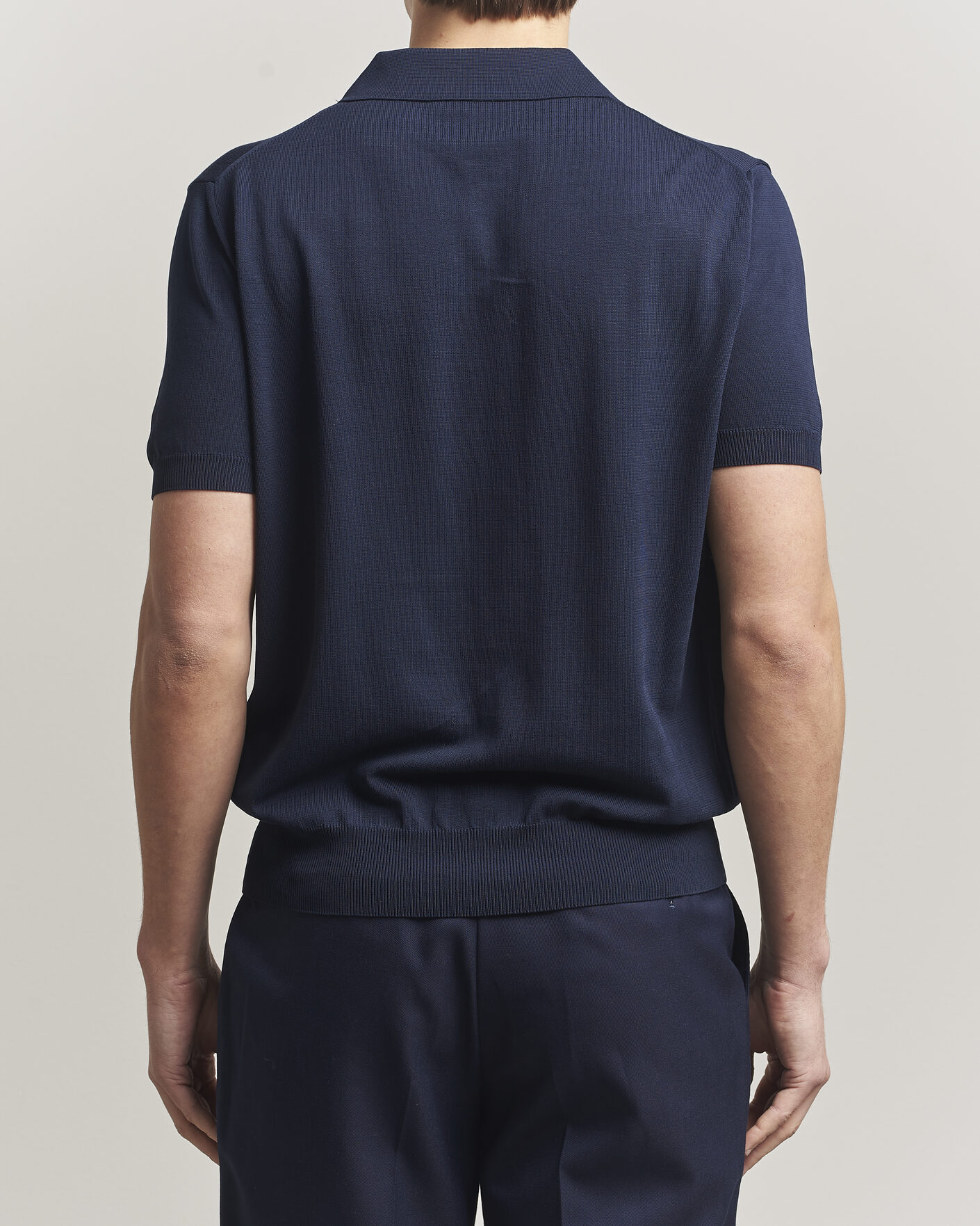 Homme | Polos | Canali | Cotton Short Sleeve Polo Navy