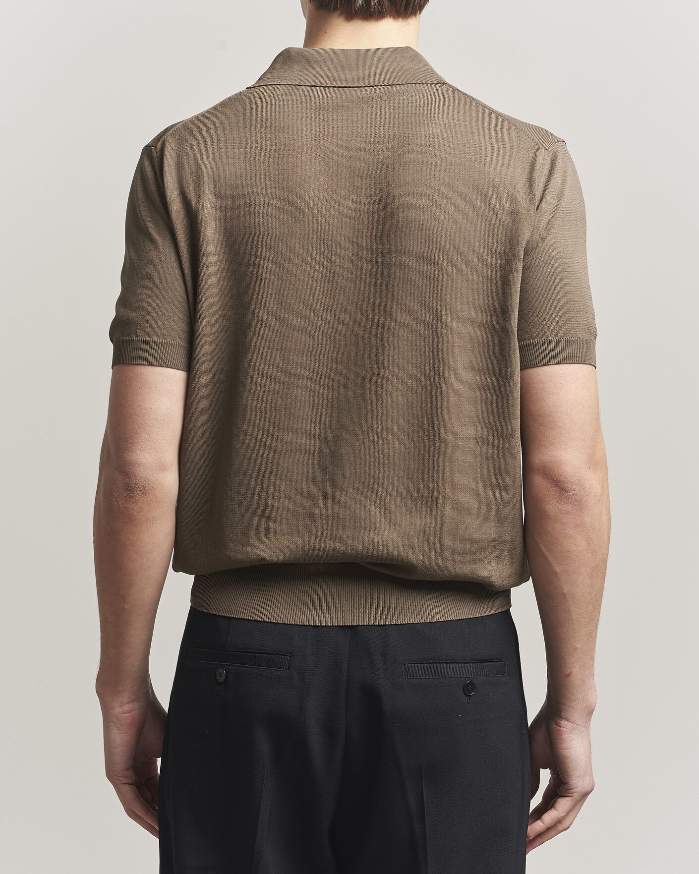 Homme | Polos | Canali | Cotton Short Sleeve Polo Brown