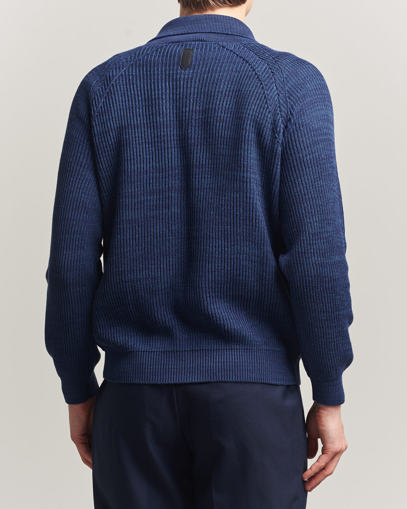 Homme | Pulls Et Tricots | Canali | Rib Knit Shawl Cardigan Navy