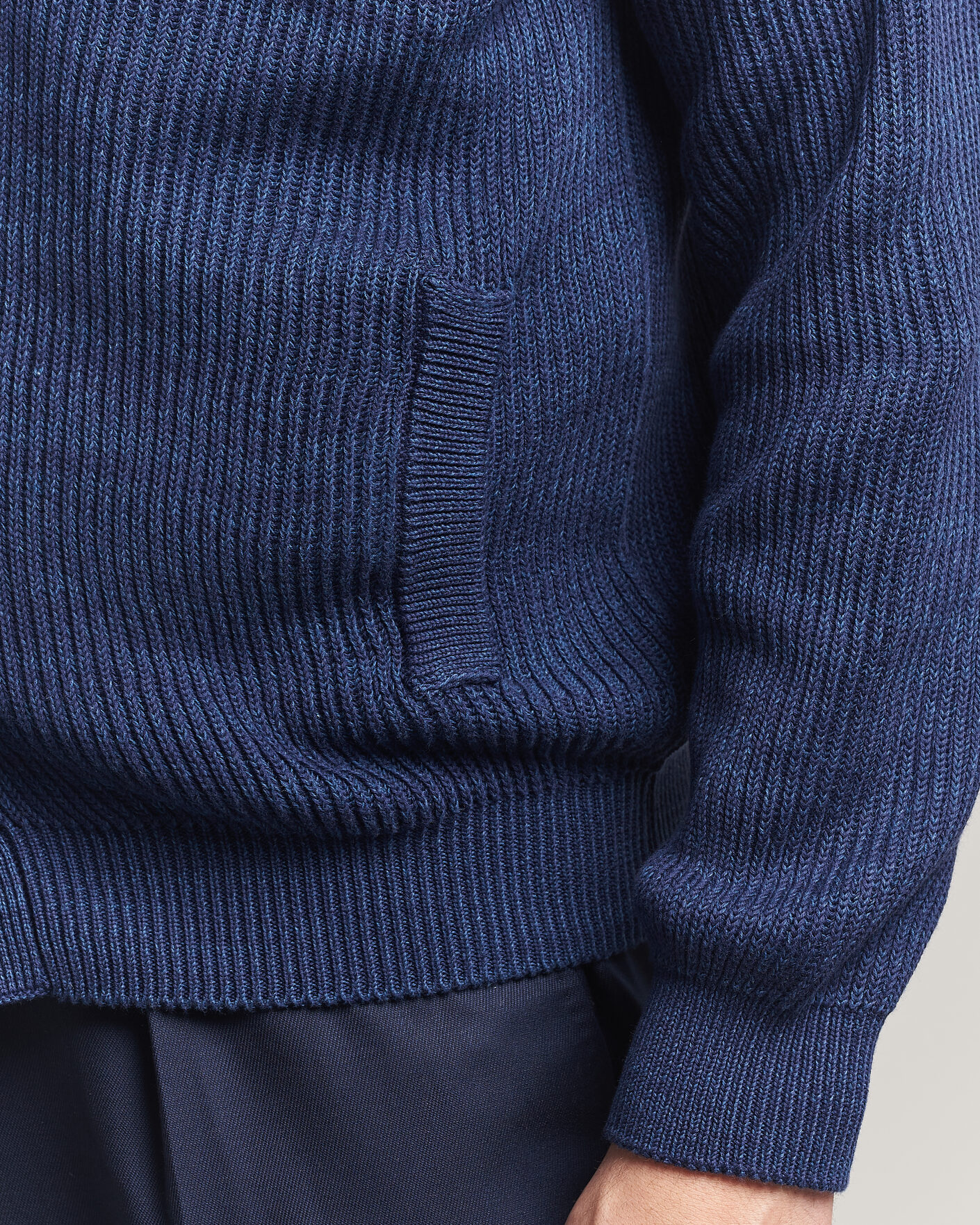 Homme | Pulls Et Tricots | Canali | Rib Knit Shawl Cardigan Navy