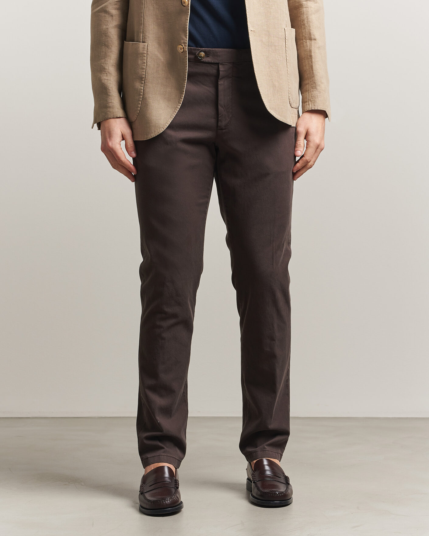 Homme | Pantalons | Canali | Regular Fit Cotton/Stretch Chinos Dark Brown