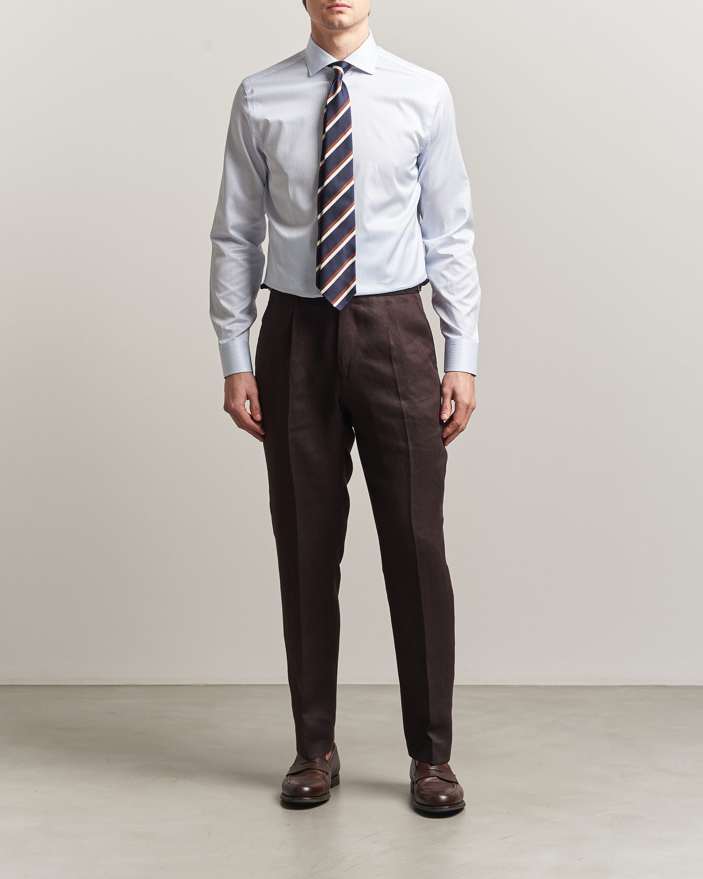 Homme | Chemises | Canali | Slim Fit Impeccabile Shirt Light Blue Stripe