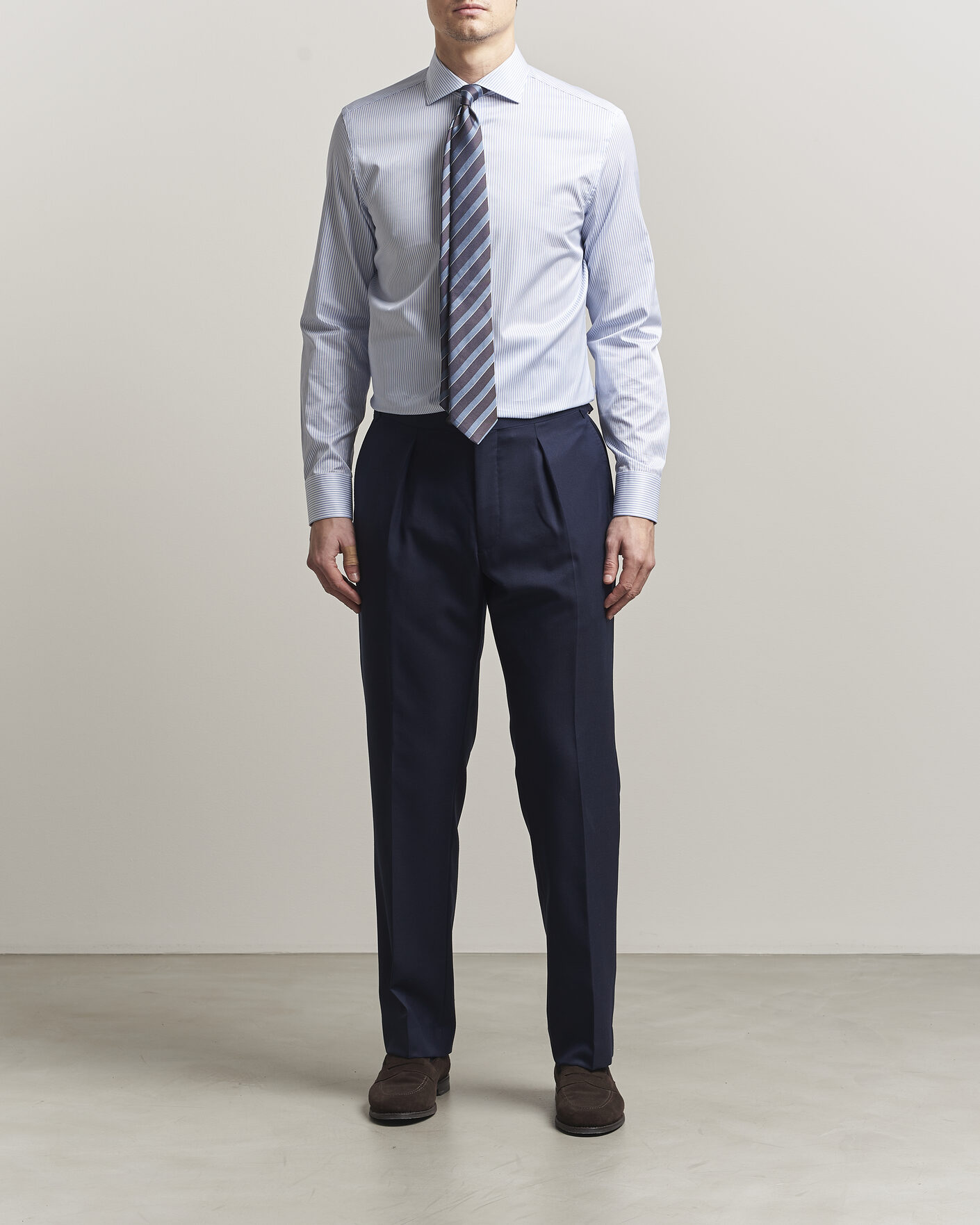 Homme | Chemises | Canali | Slim Fit Impeccabile Shirt Blue Stripe