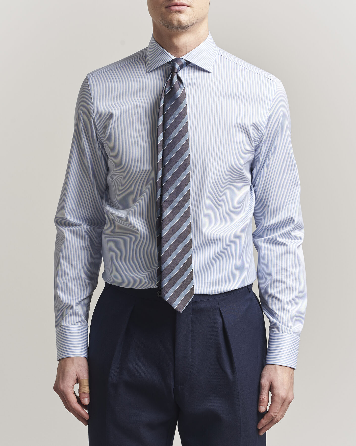 Homme | Chemises | Canali | Slim Fit Impeccabile Shirt Blue Stripe