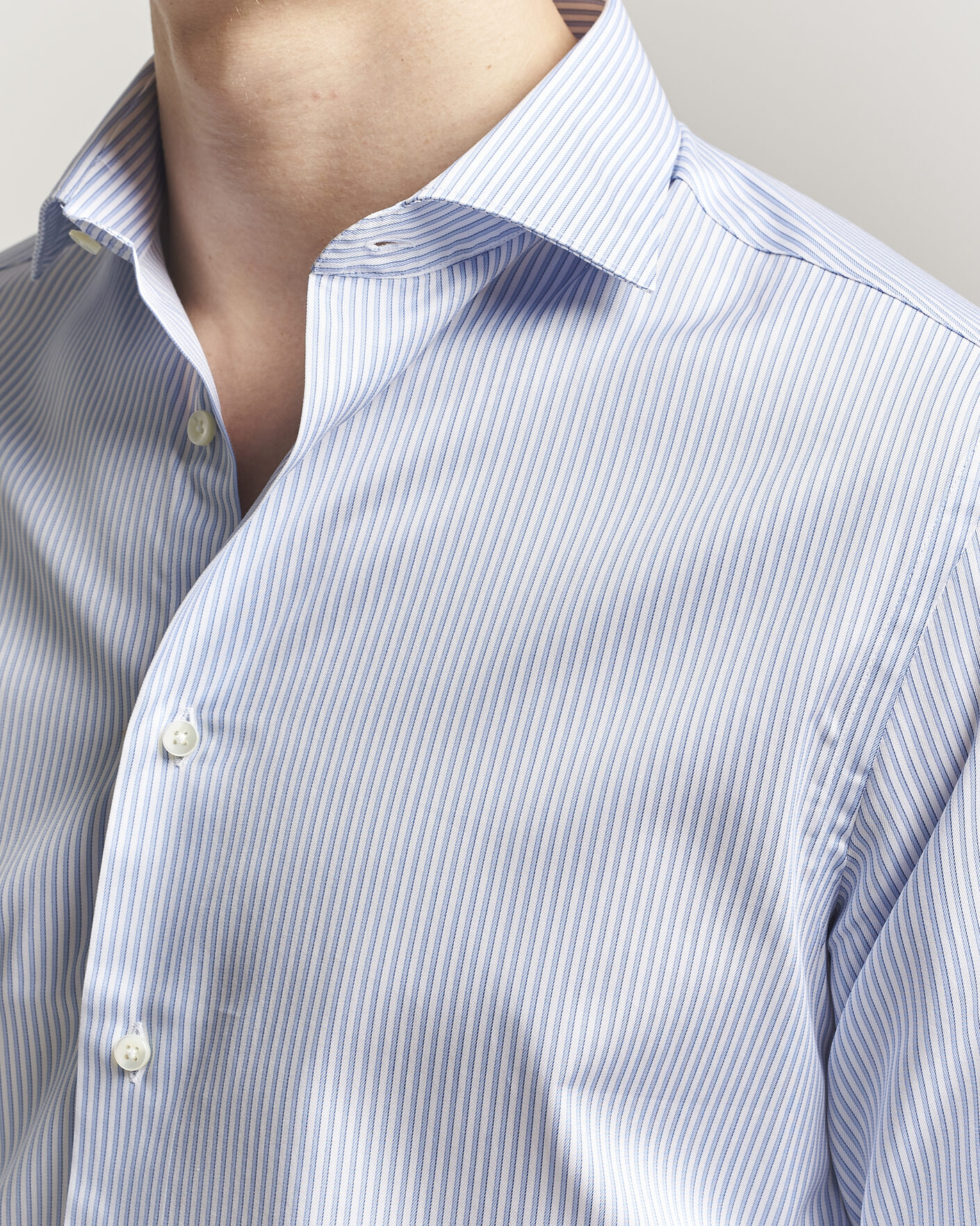 Homme | Chemises | Canali | Slim Fit Impeccabile Shirt Blue Stripe