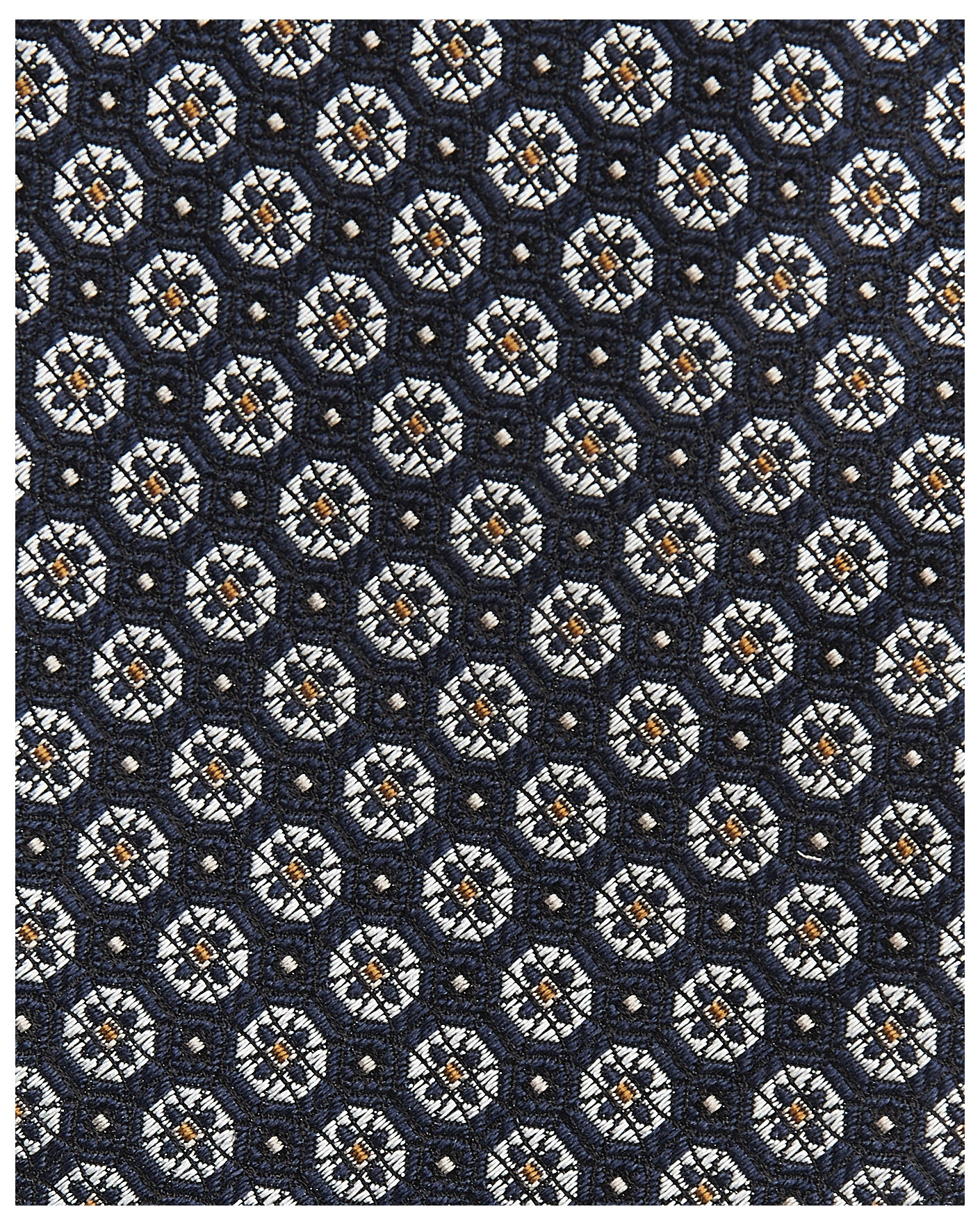 Homme | Cravates | Canali | Jacquard Flower Silk Tie Navy