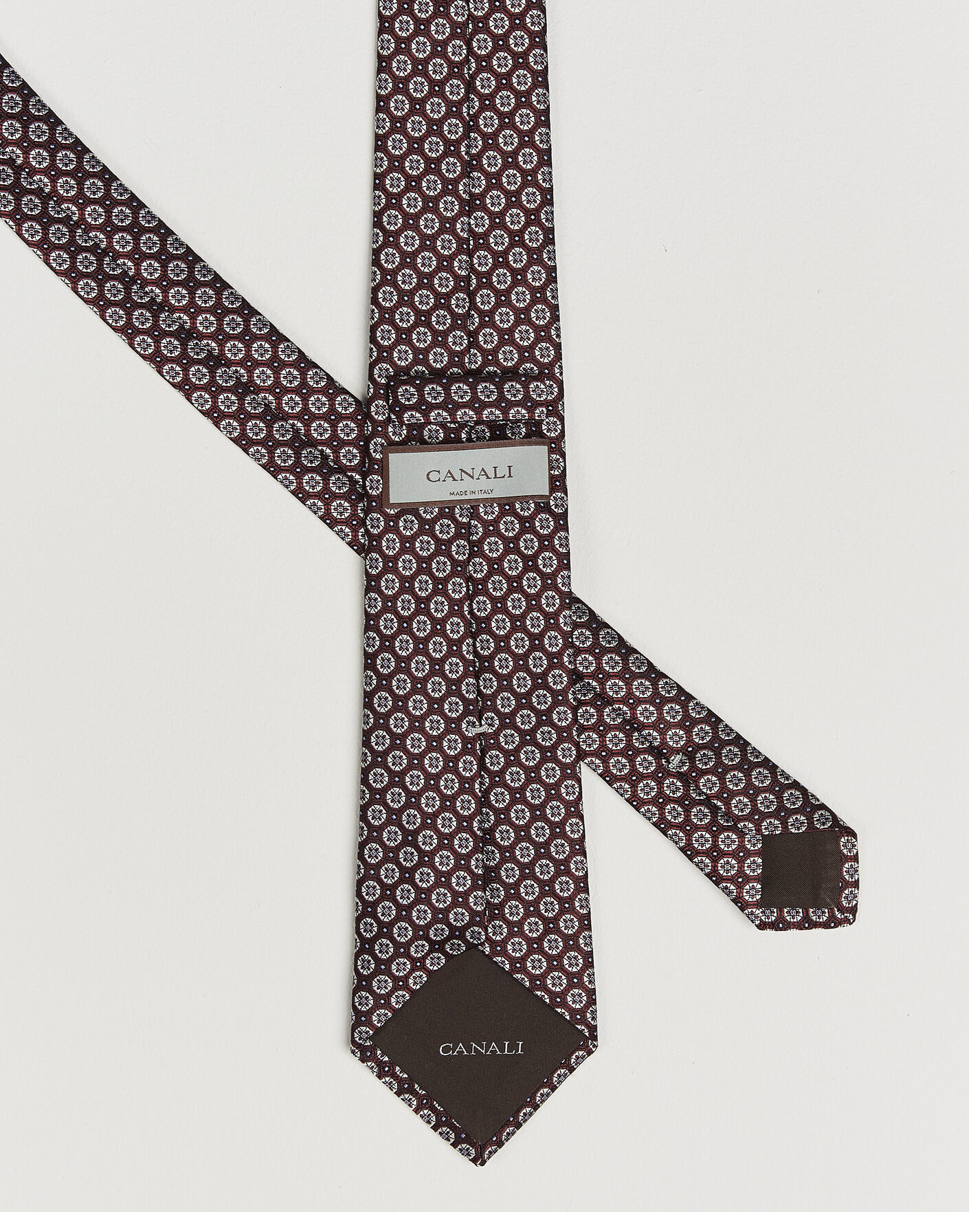 Homme | Cravates | Canali | Jacquard Flower Silk Tie Burgundy