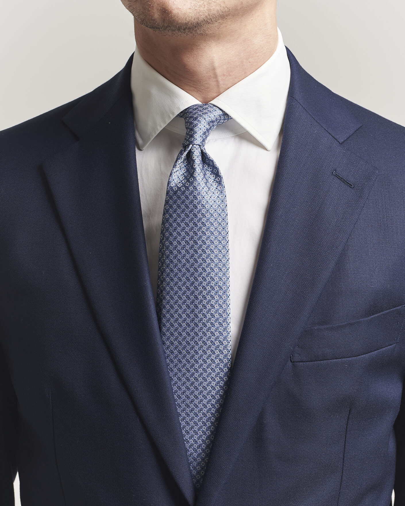 Homme | Cravates | Canali | Micro Structure Silk Tie Light Blue