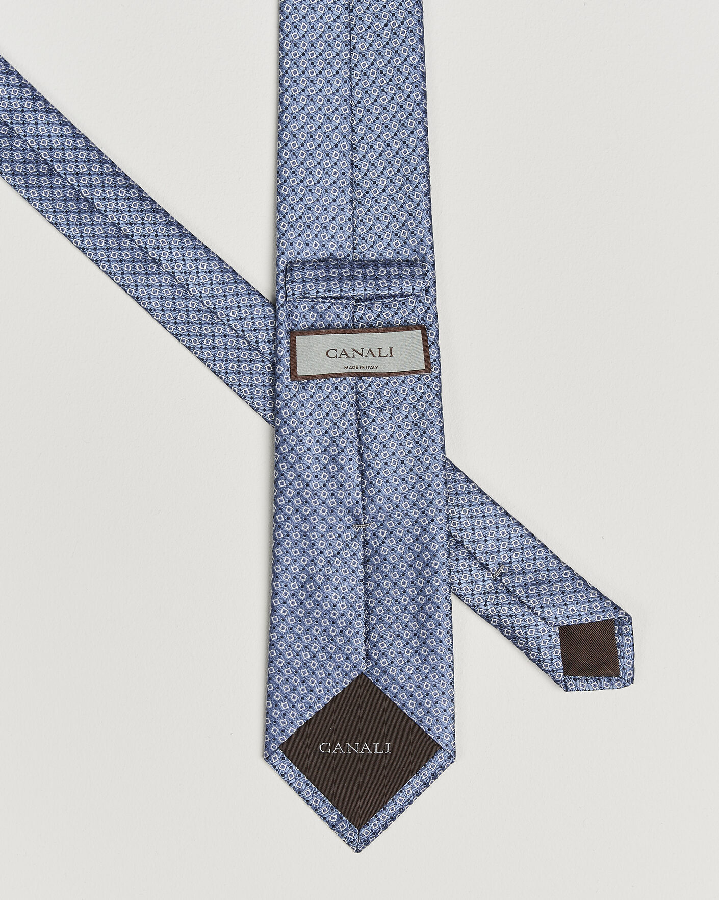 Homme | Cravates | Canali | Micro Structure Silk Tie Light Blue