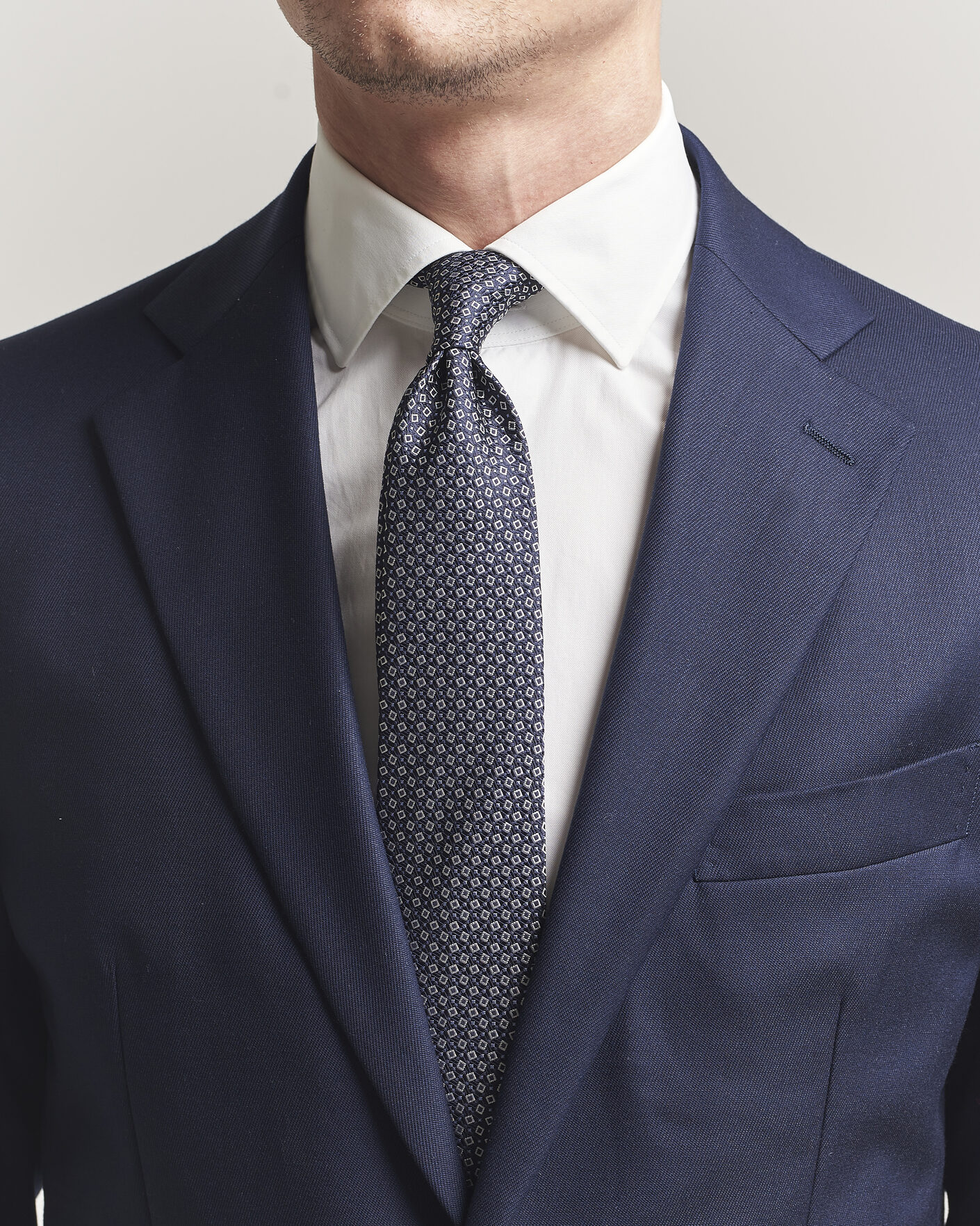Homme | Cravates | Canali | Micro Structure Silk Tie Navy