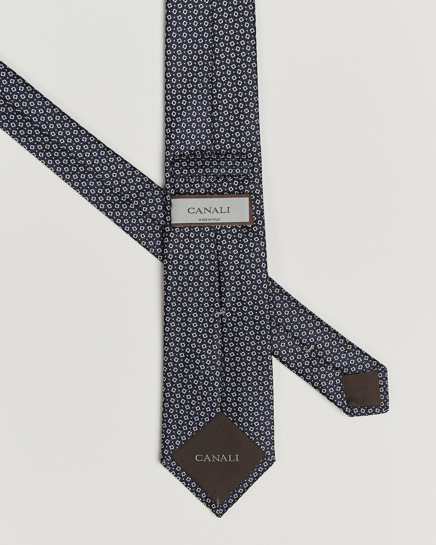 Homme | Cravates | Canali | Micro Structure Silk Tie Navy