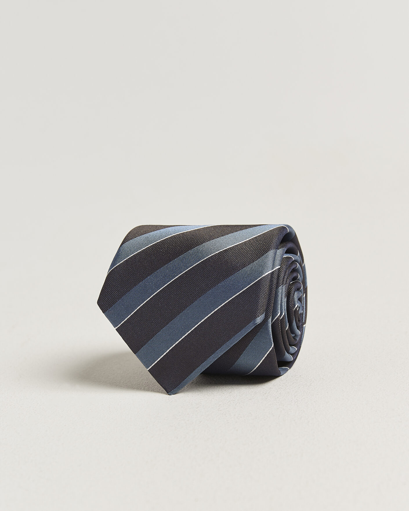 Homme | Cravates | Canali | Regimental Stripe Silk Tie Brown/Blue