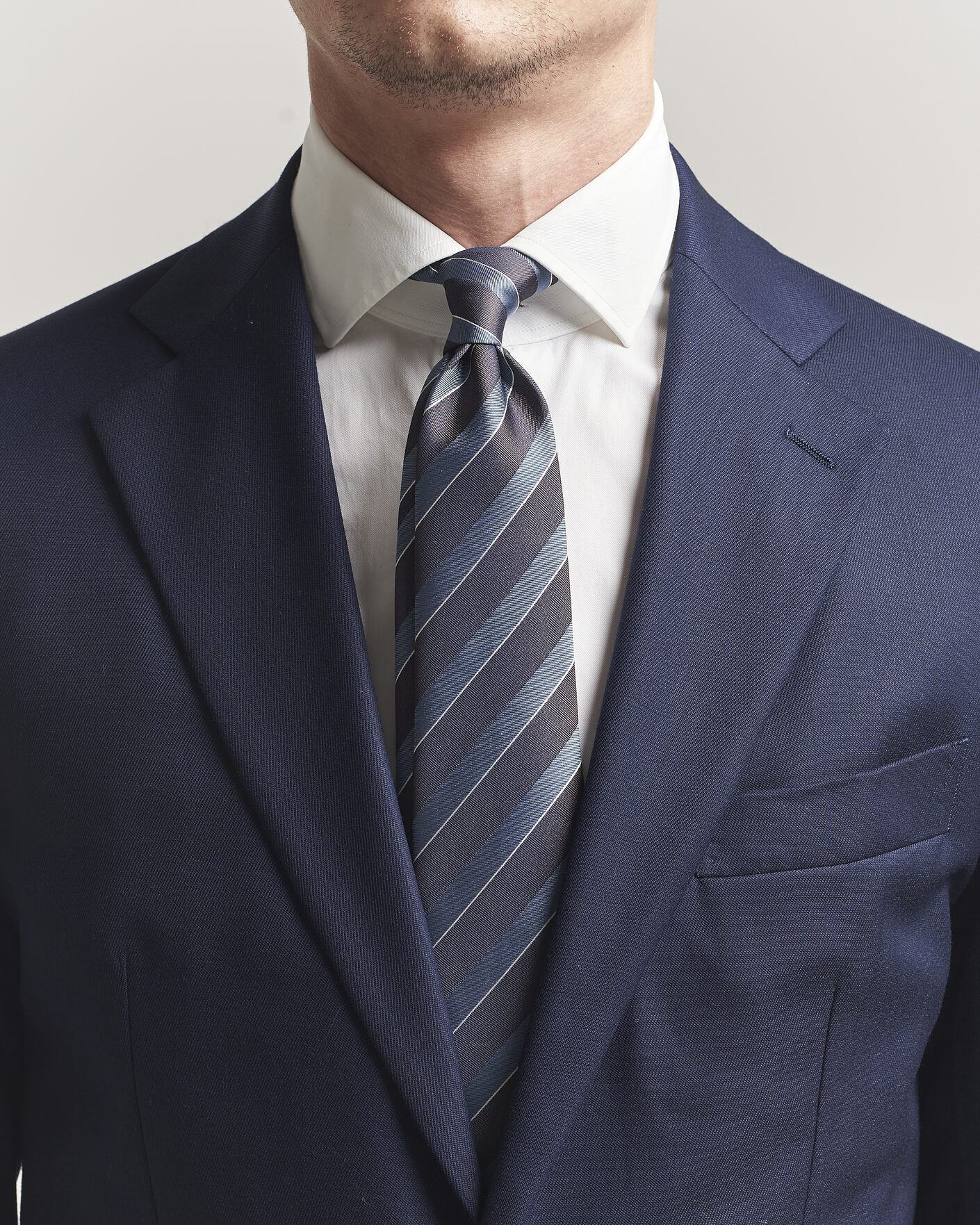 Homme | Cravates | Canali | Regimental Stripe Silk Tie Brown/Blue