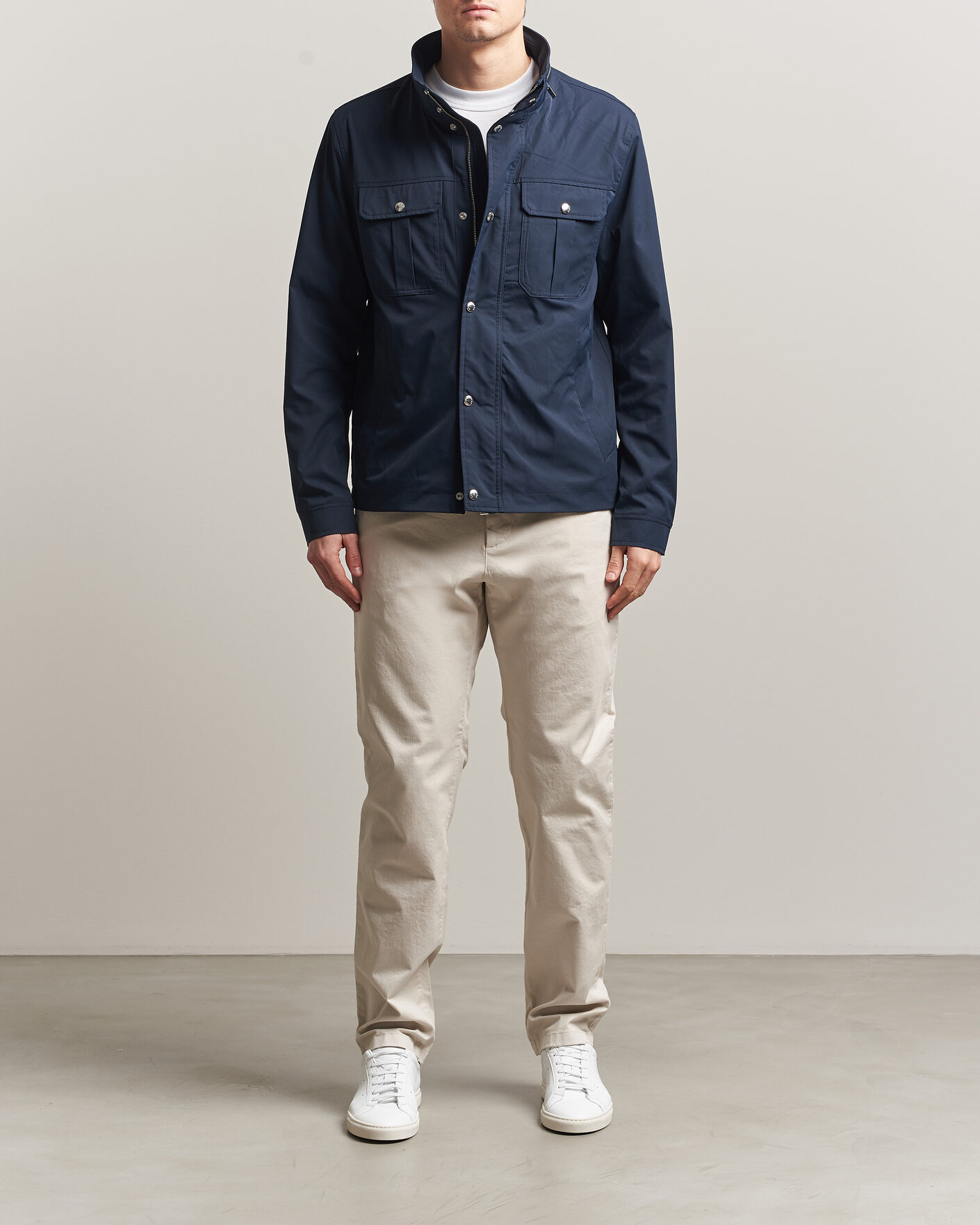Homme | Pantalons | J.Lindeberg | Chaze Cotton Stretch Pants Moonbeam