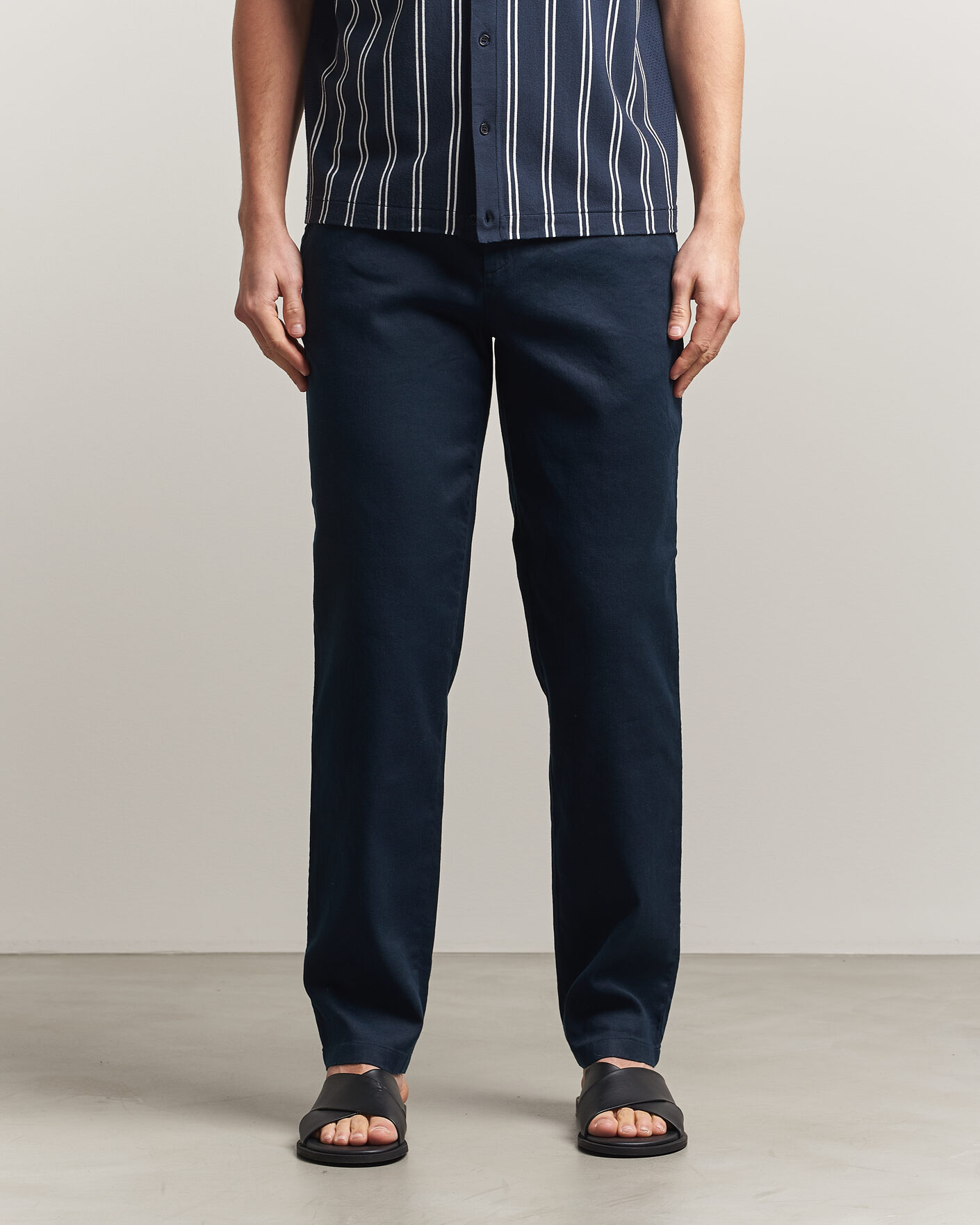 Homme | Pantalons | J.Lindeberg | Logan Stretch Linen Pants JL Navy