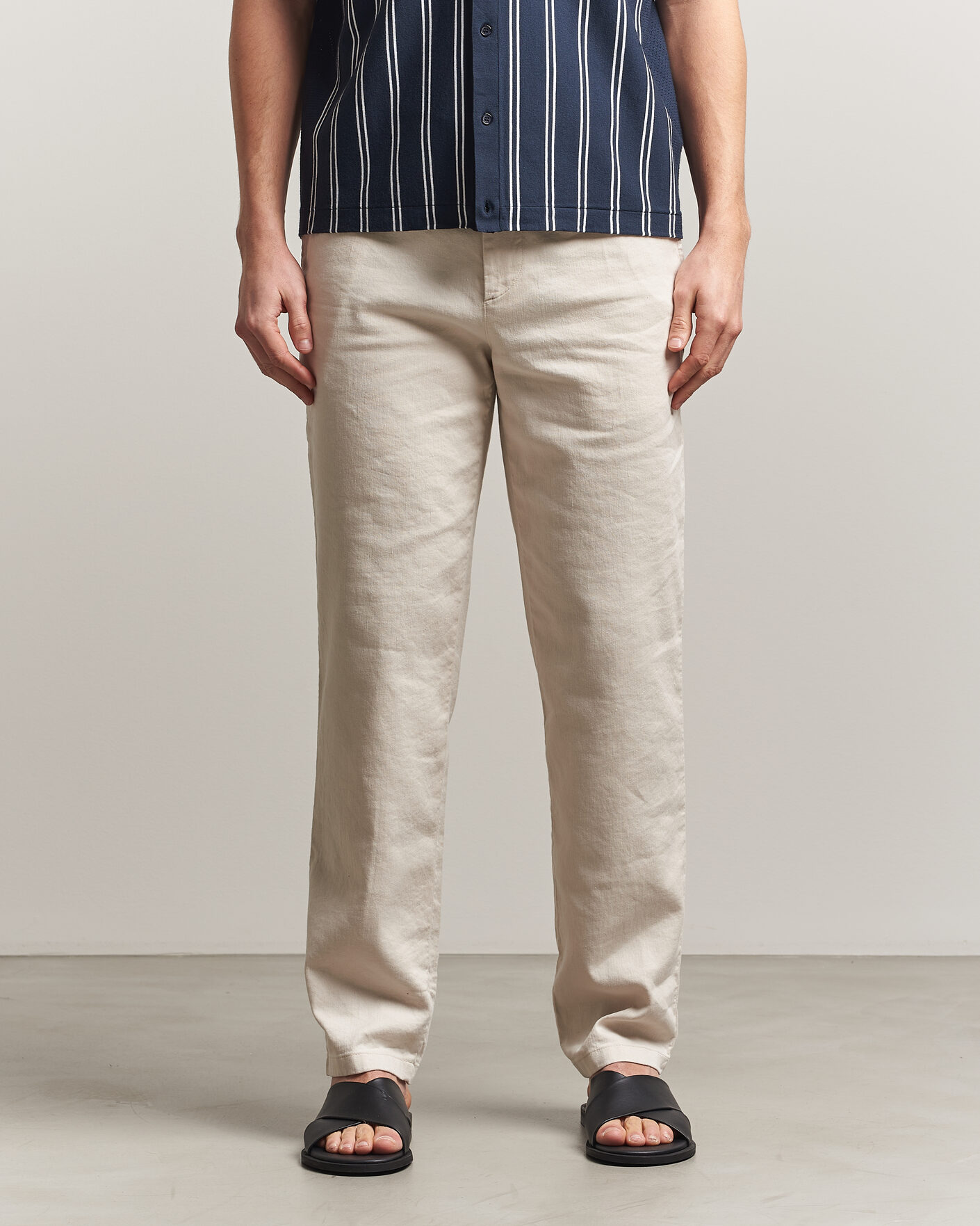 Homme | Pantalons | J.Lindeberg | Logan Stretch Linen Pants Moonbeam