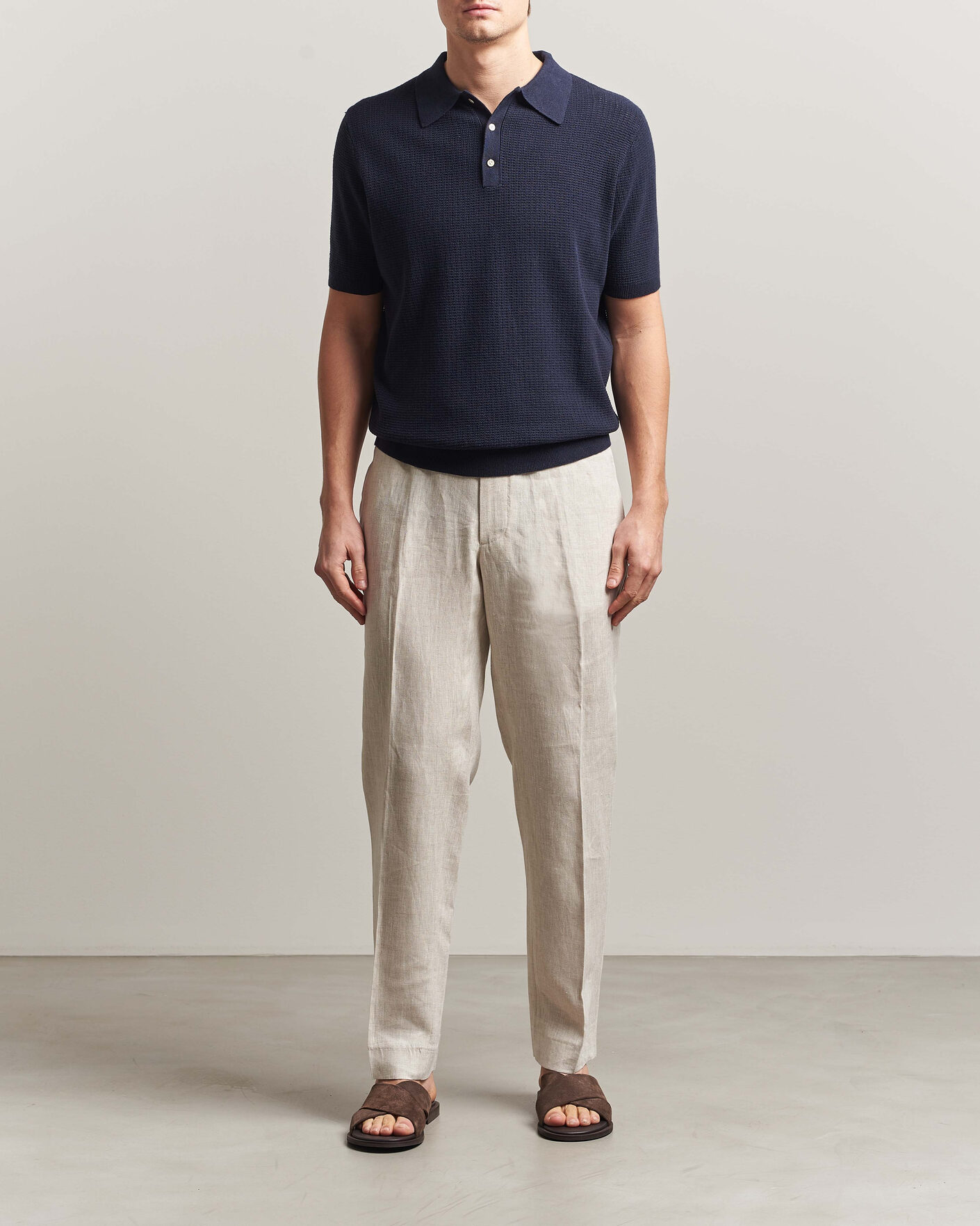 Homme | Pantalons | J.Lindeberg | Soren Drape Linen Pants Moonbeam