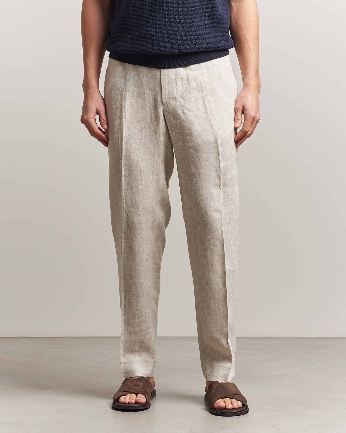 Homme | Pantalons | J.Lindeberg | Soren Drape Linen Pants Moonbeam