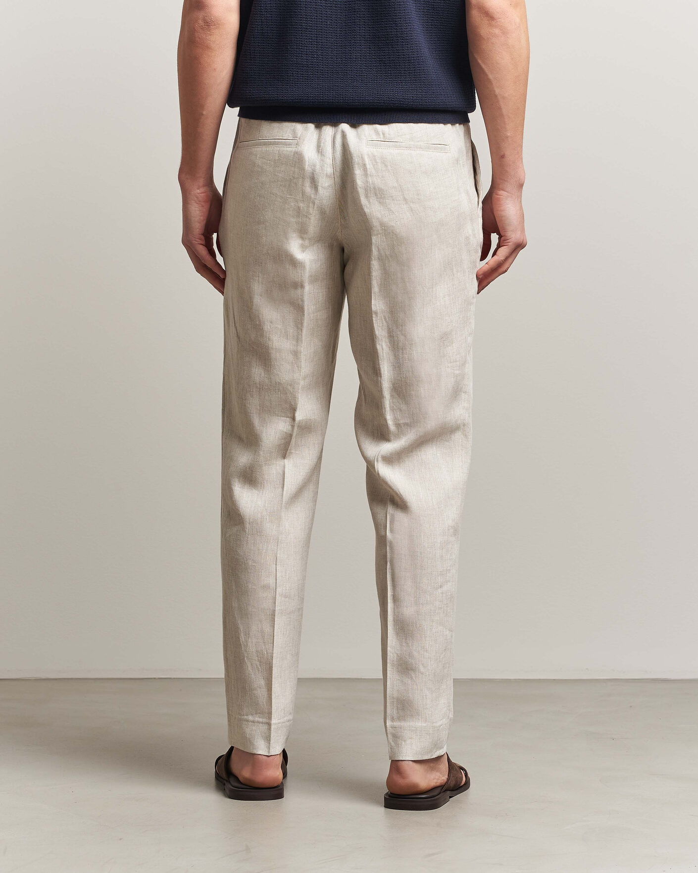 Homme | Pantalons | J.Lindeberg | Soren Drape Linen Pants Moonbeam