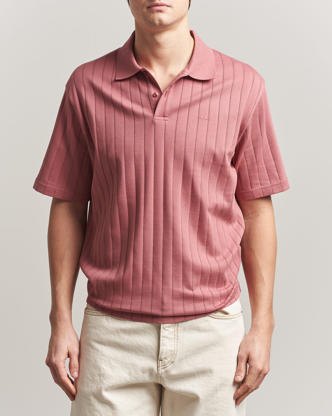 Homme | Polos | J.Lindeberg | Simon Striped Polo Withered Rose