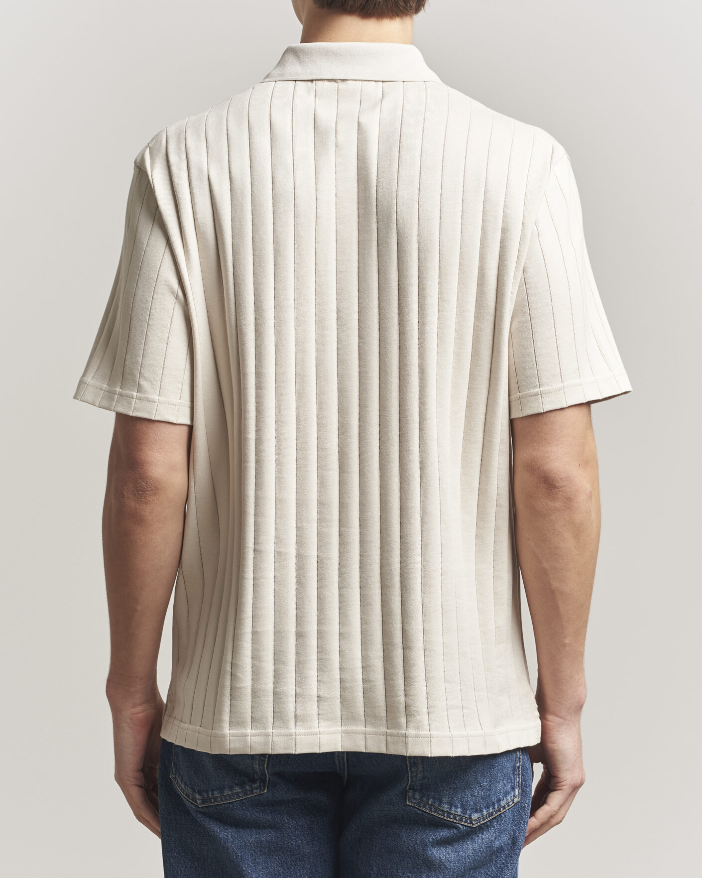 Homme | Polos | J.Lindeberg | Simon Striped Polo Moonbeam