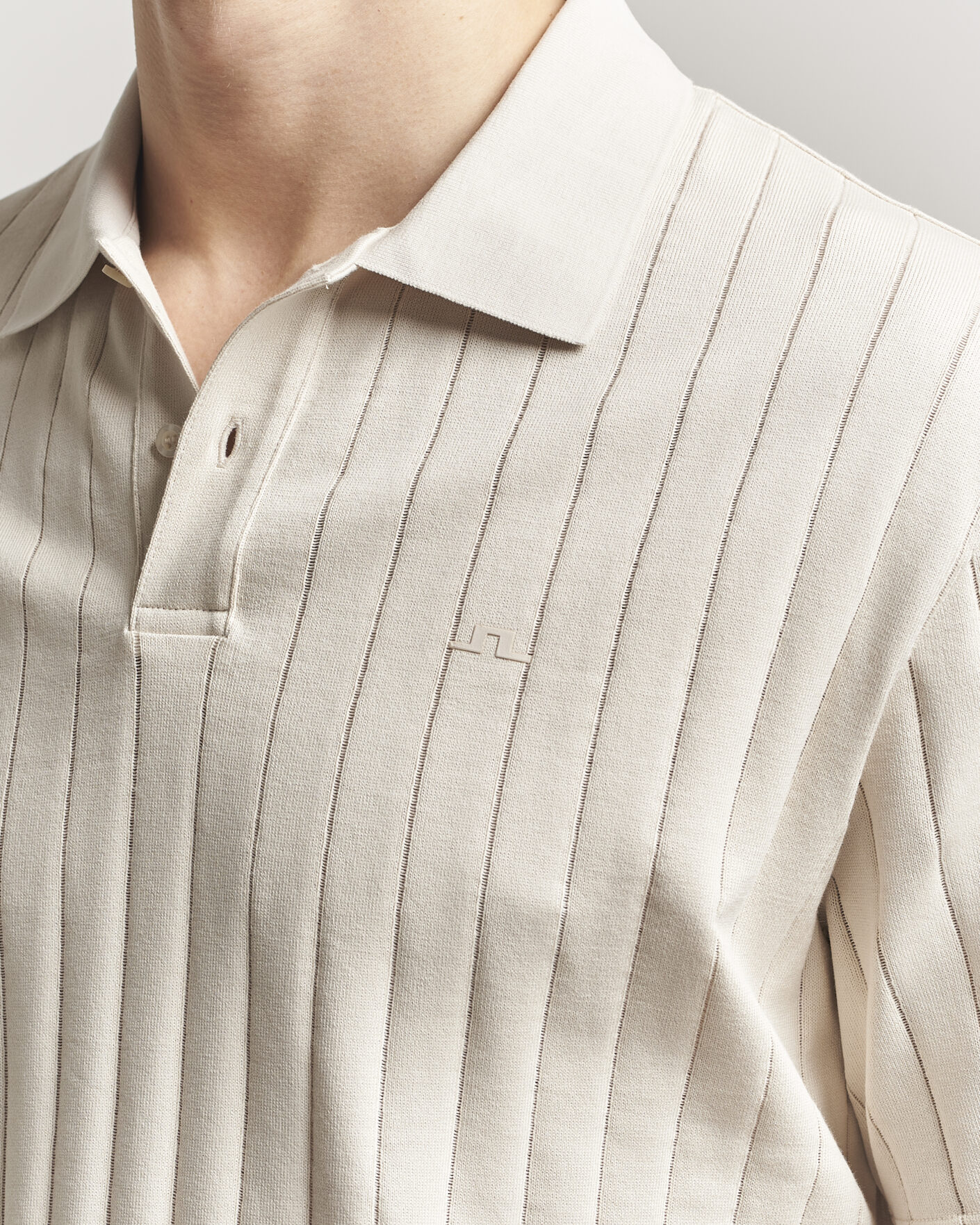 Homme | Polos | J.Lindeberg | Simon Striped Polo Moonbeam