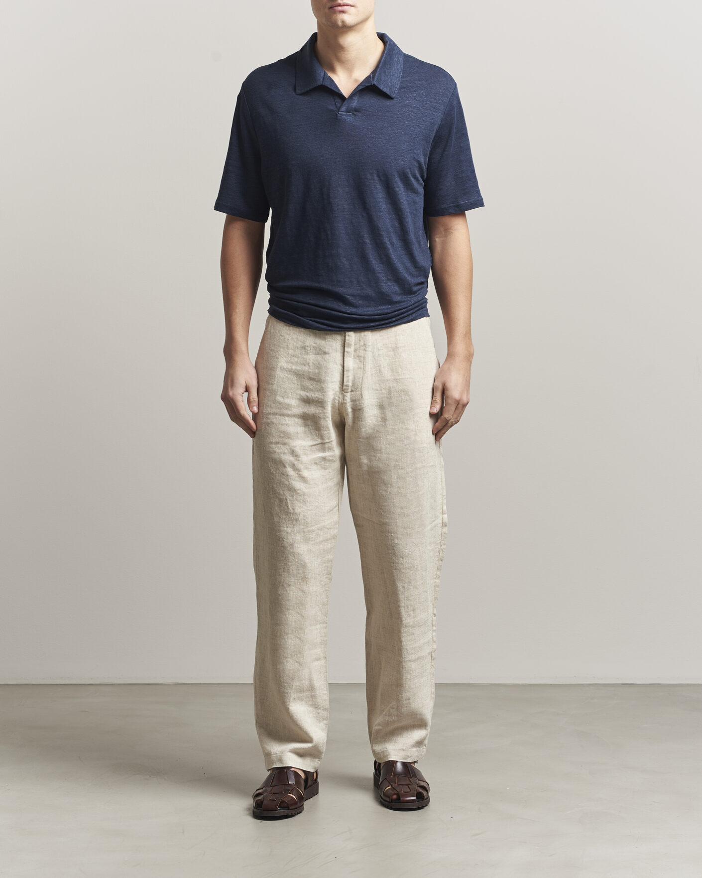 Homme | Polos | J.Lindeberg | Roy Linen Polo JL Navy