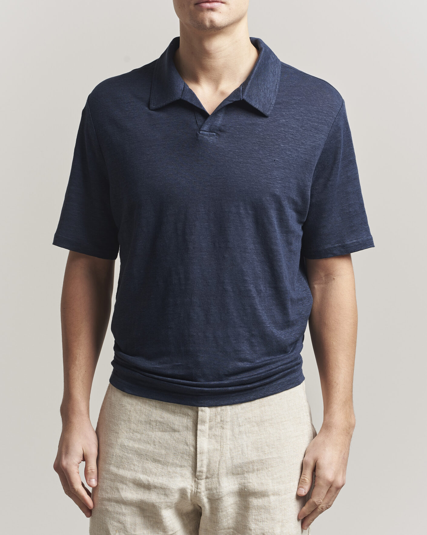 Homme | Polos | J.Lindeberg | Roy Linen Polo JL Navy