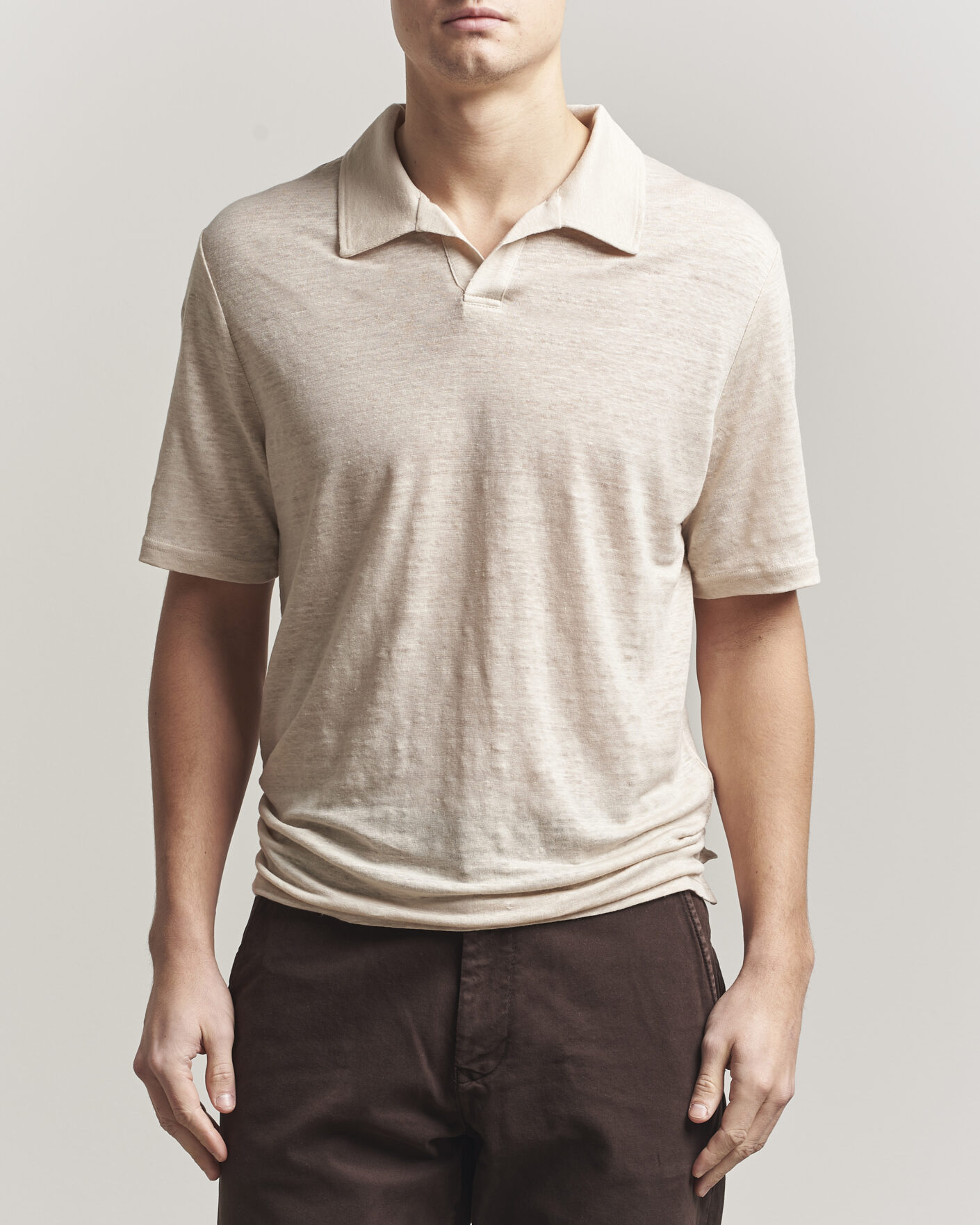 Homme | Polos | J.Lindeberg | Roy Linen Polo Moonbeam