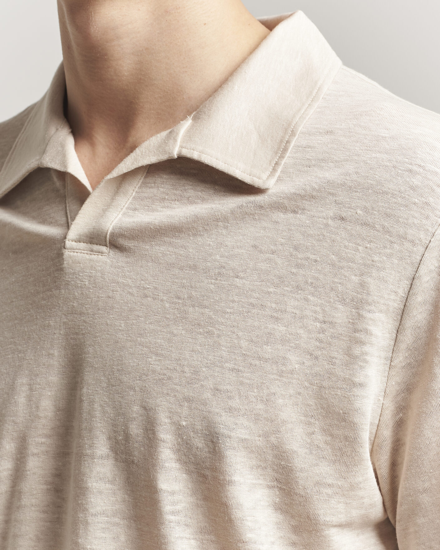 Homme | Polos | J.Lindeberg | Roy Linen Polo Moonbeam