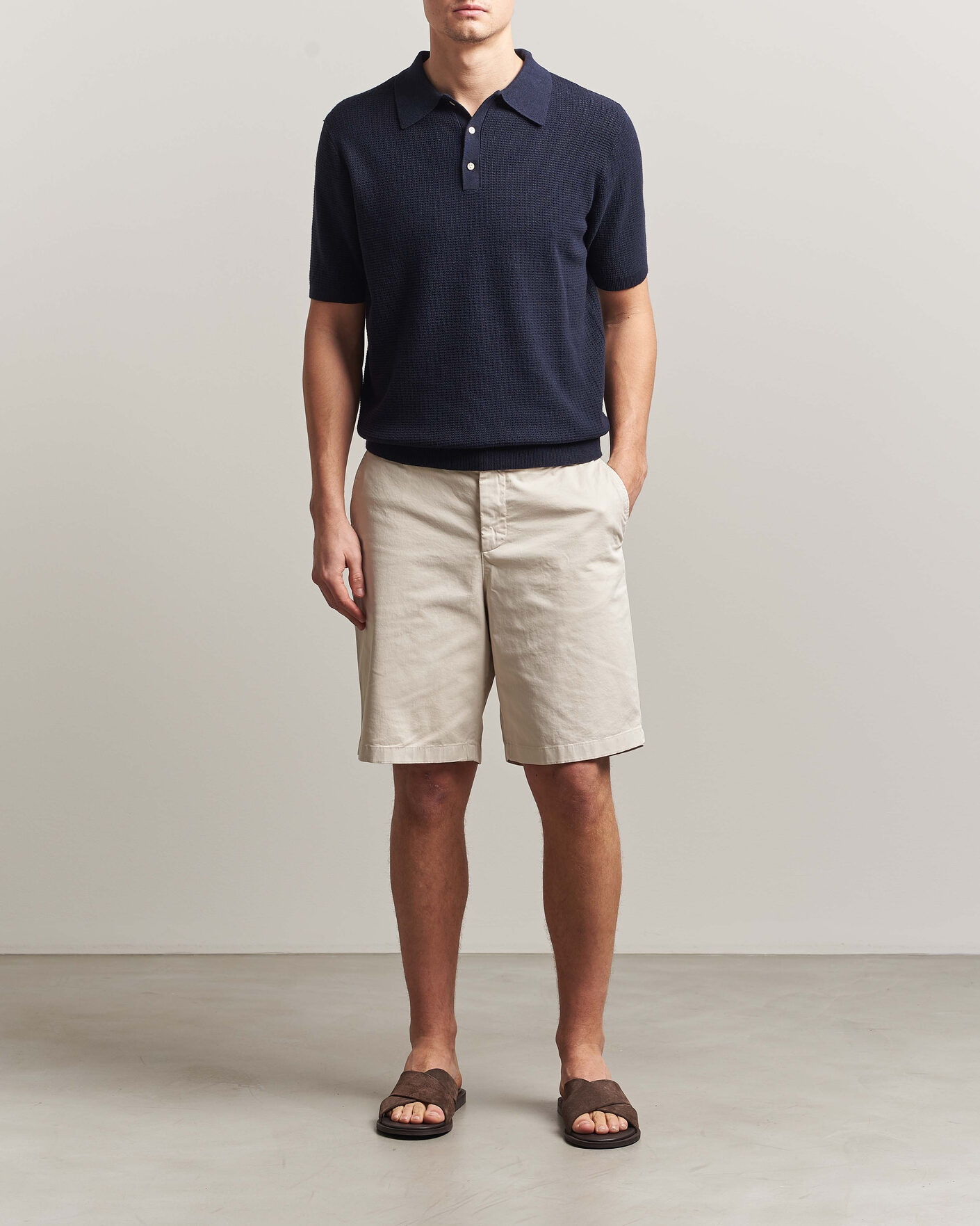 Homme | Shorts | J.Lindeberg | Shane Cotton Stretch Shorts Moonbeam