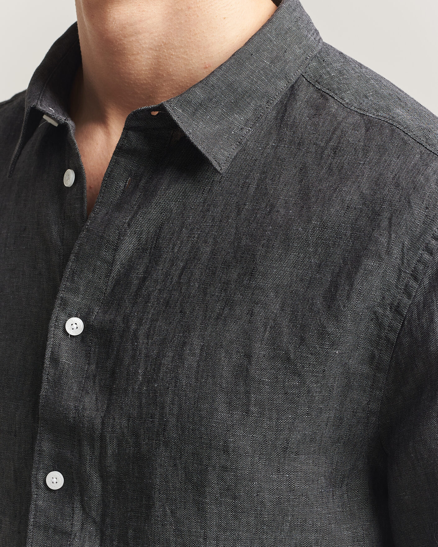 Homme | Chemises | J.Lindeberg | Marlon Linen Melange Shirt Black