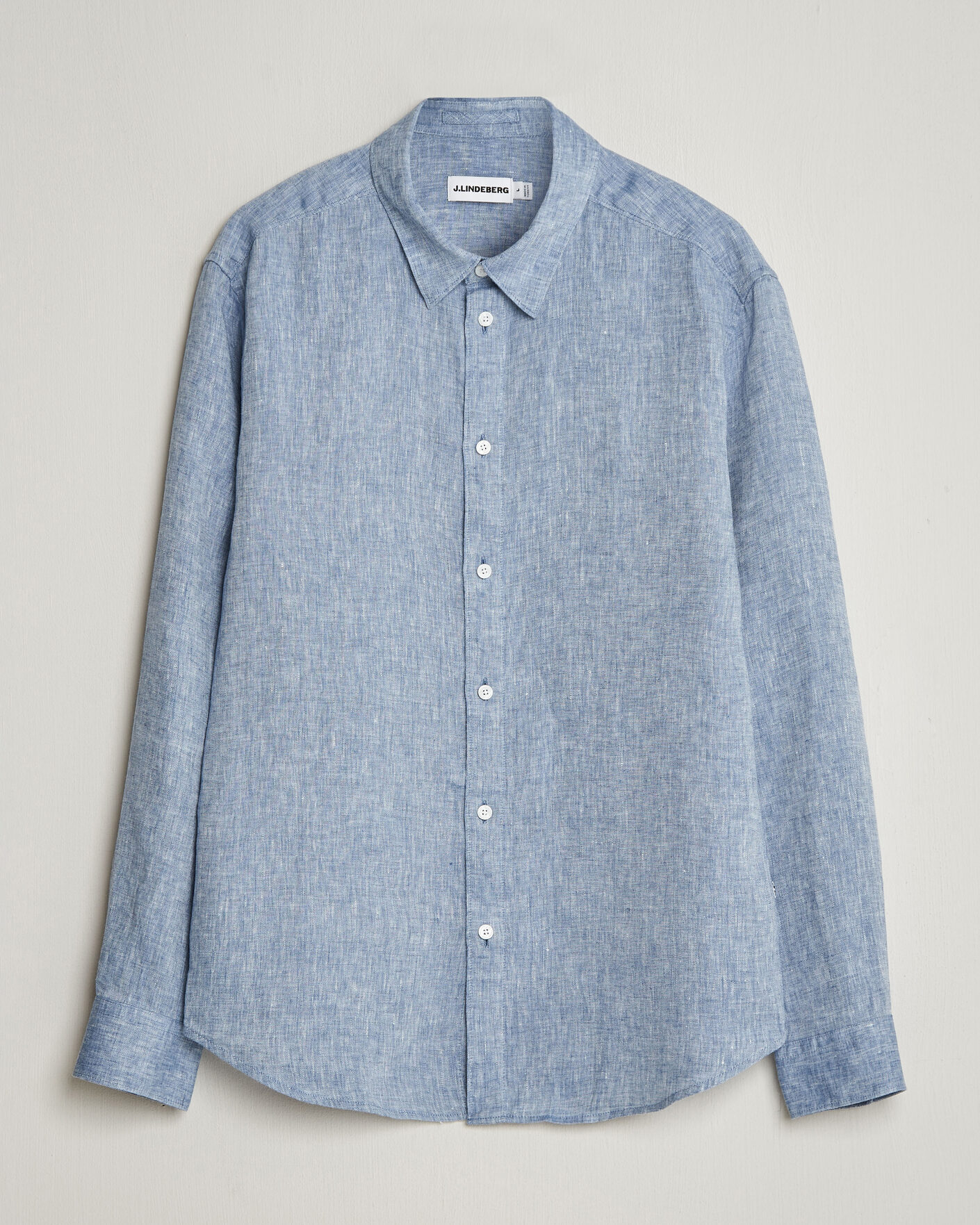 Homme | Chemises | J.Lindeberg | Marlon Linen Melange Shirt Federal Blue