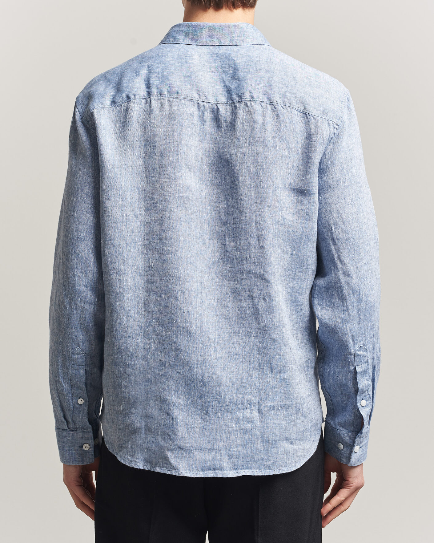 Homme | Chemises | J.Lindeberg | Marlon Linen Melange Shirt Federal Blue