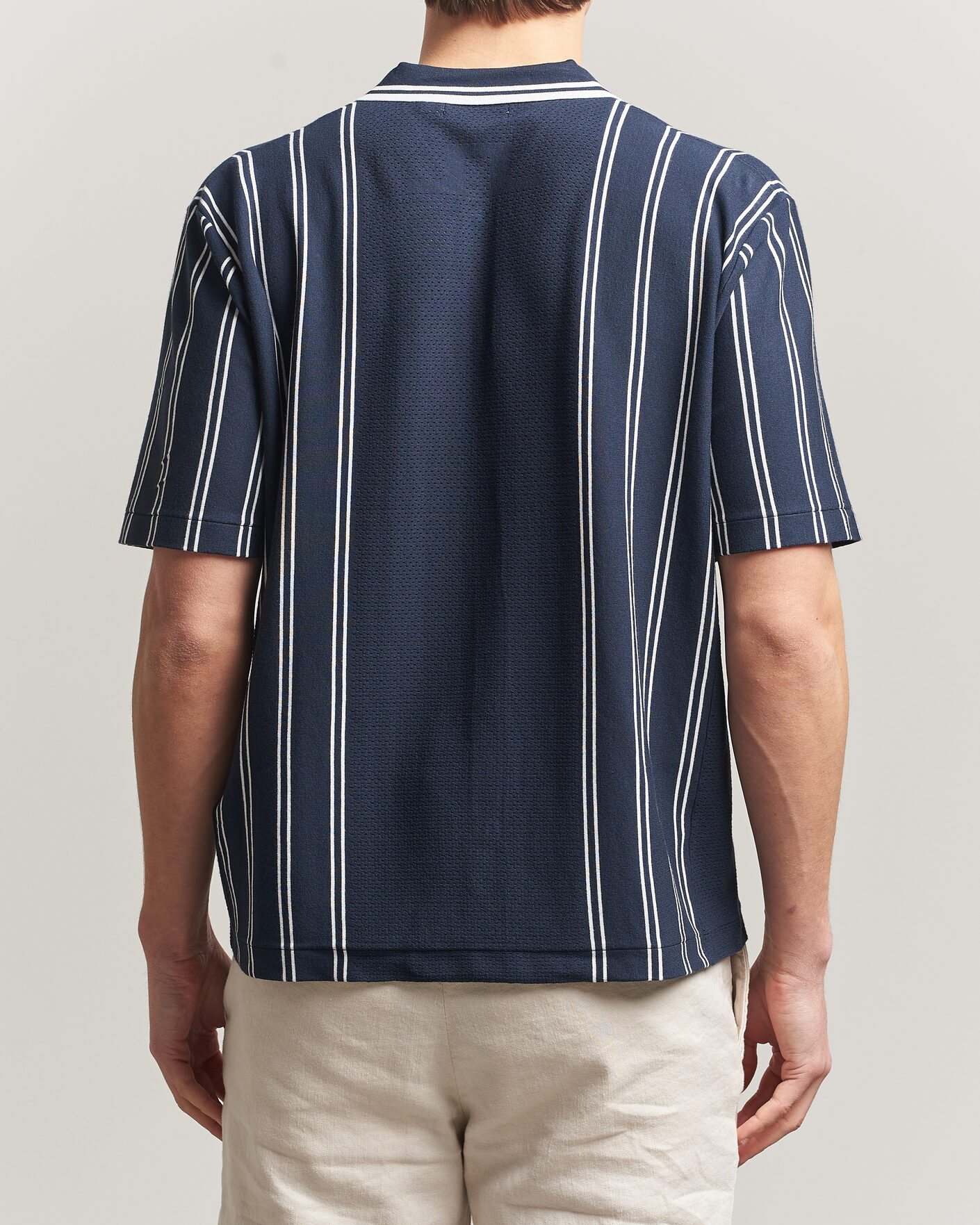 Homme | Chemises | J.Lindeberg | Rue Knit Short Sleeve Shirt JL Navy