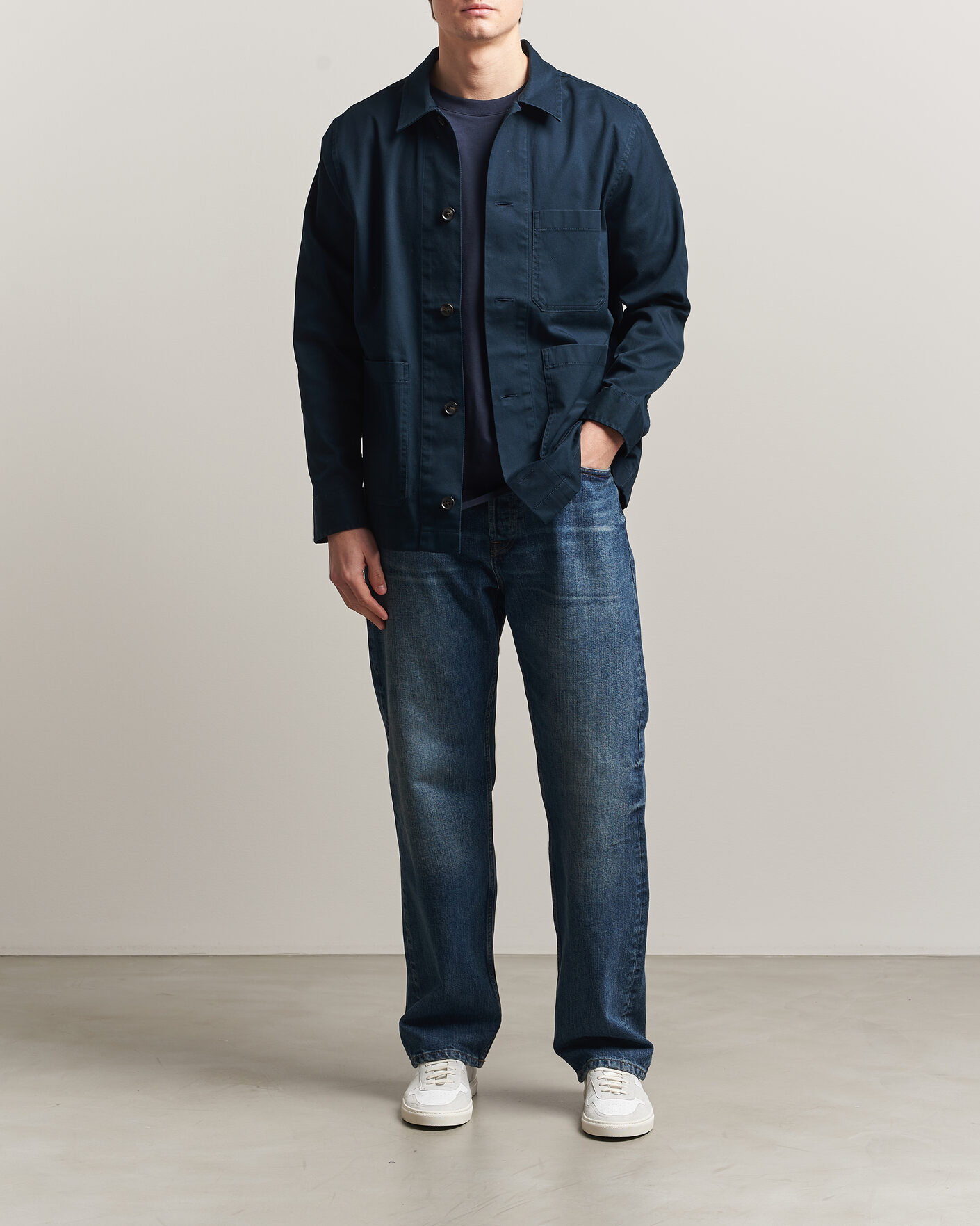 Homme | Chemises | J.Lindeberg | Easton Cotton Overshirt JL Navy