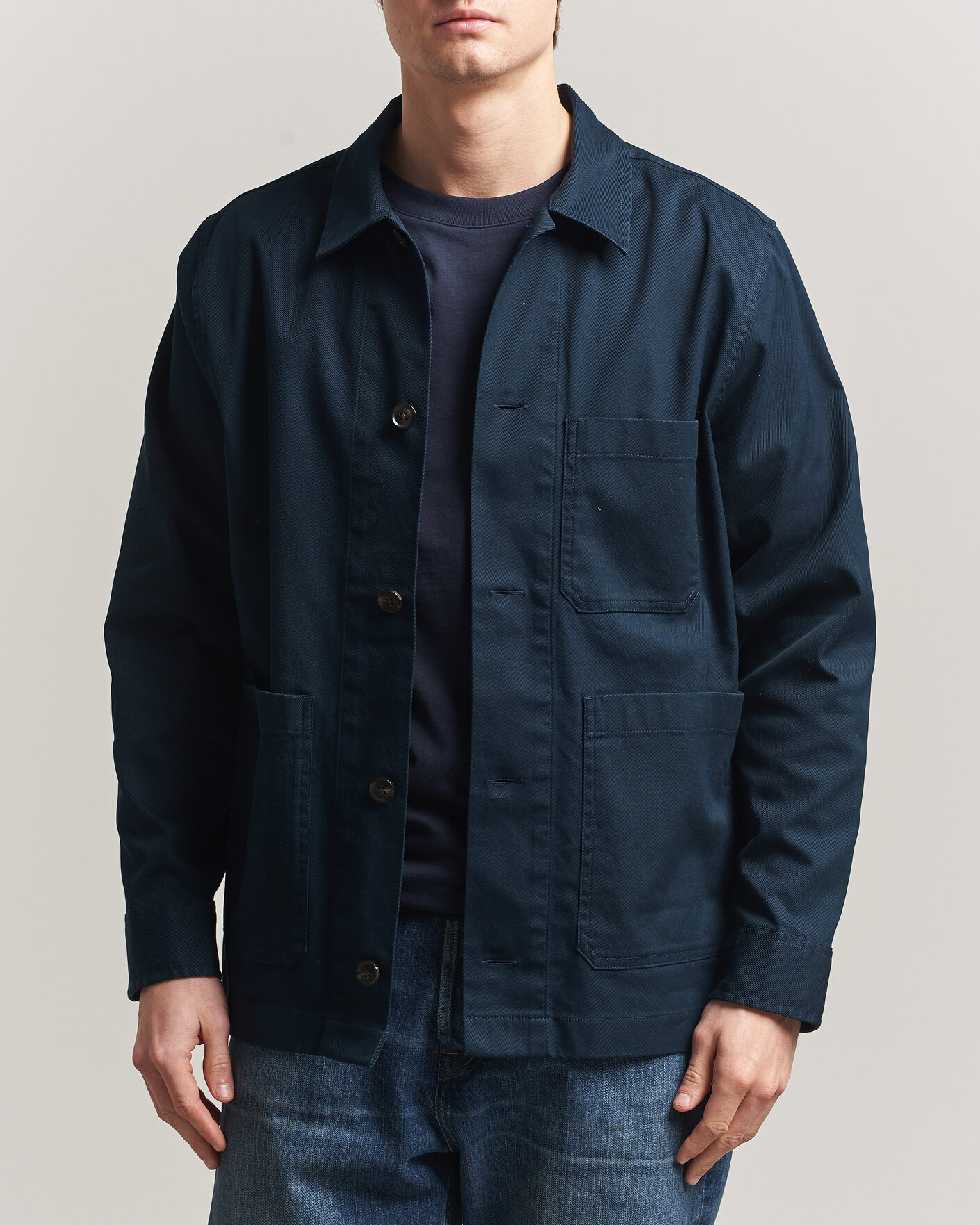 Homme | Chemises | J.Lindeberg | Easton Cotton Overshirt JL Navy