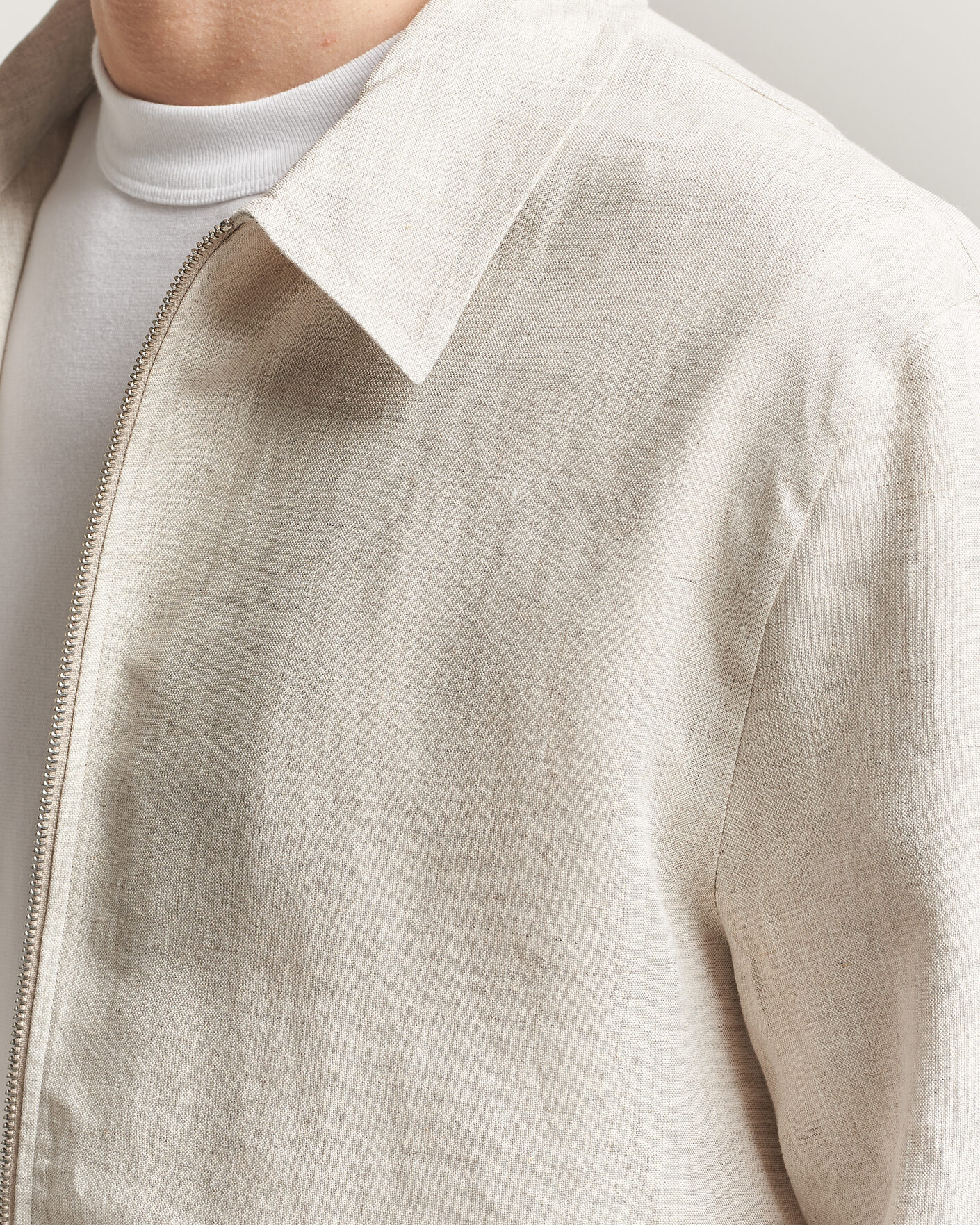 Homme | Chemises | J.Lindeberg | Julius Drape Linen Overshirt Moonbeam