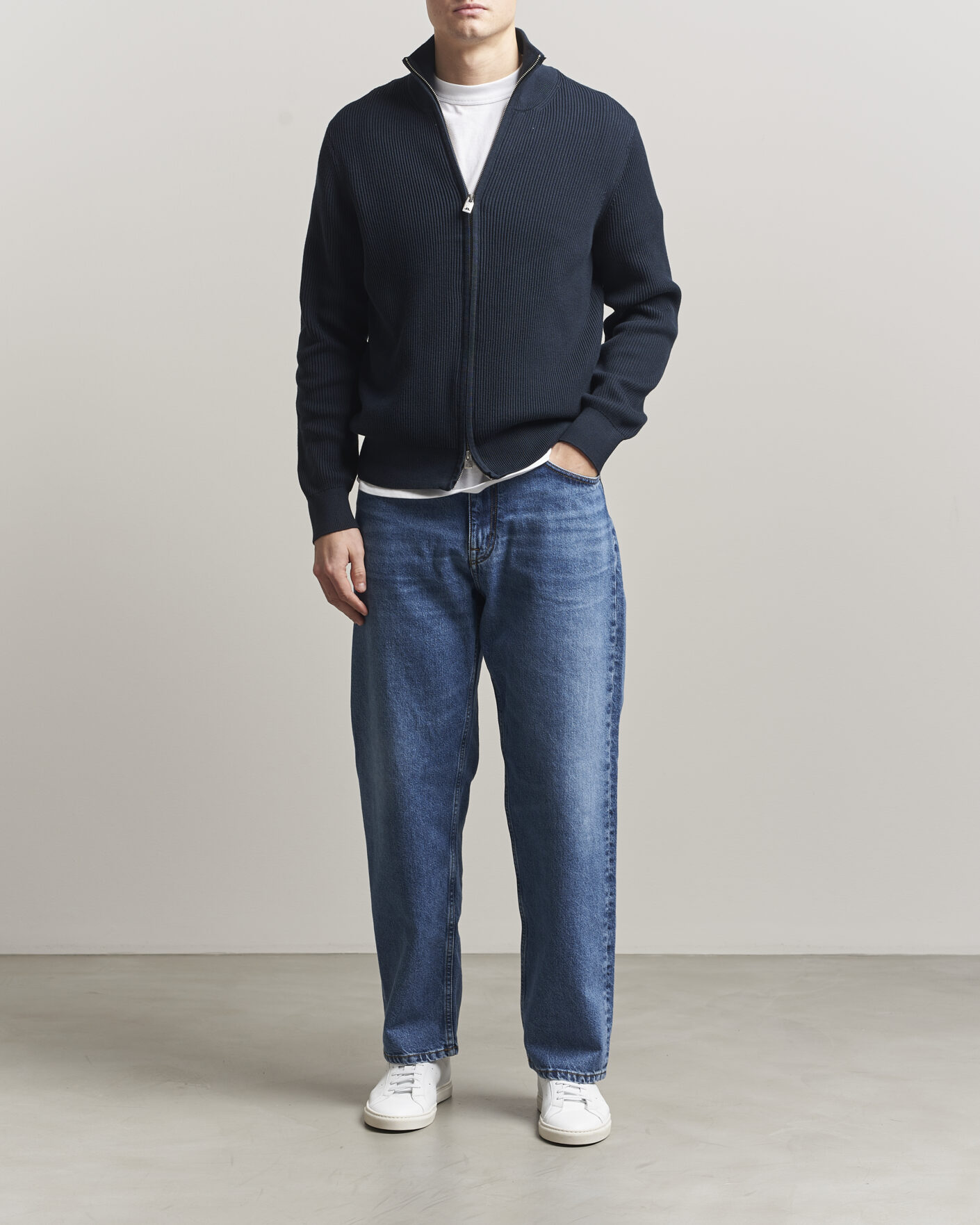 Homme | Pulls Et Tricots | J.Lindeberg | Alexis Full Zip Cardigan JL Navy