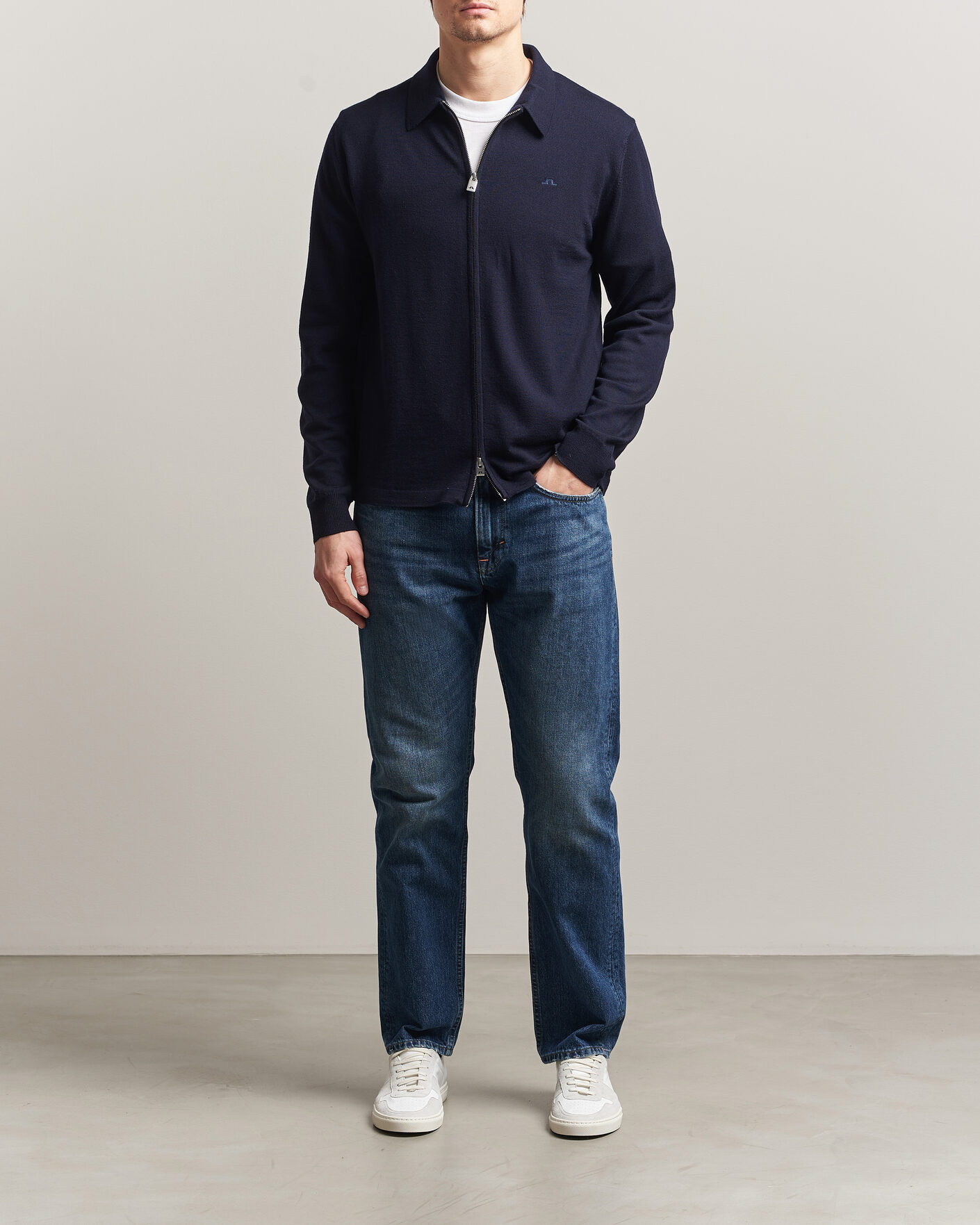 Homme | Pulls Et Tricots | J.Lindeberg | Kaleb Merino Cardigan JL Navy
