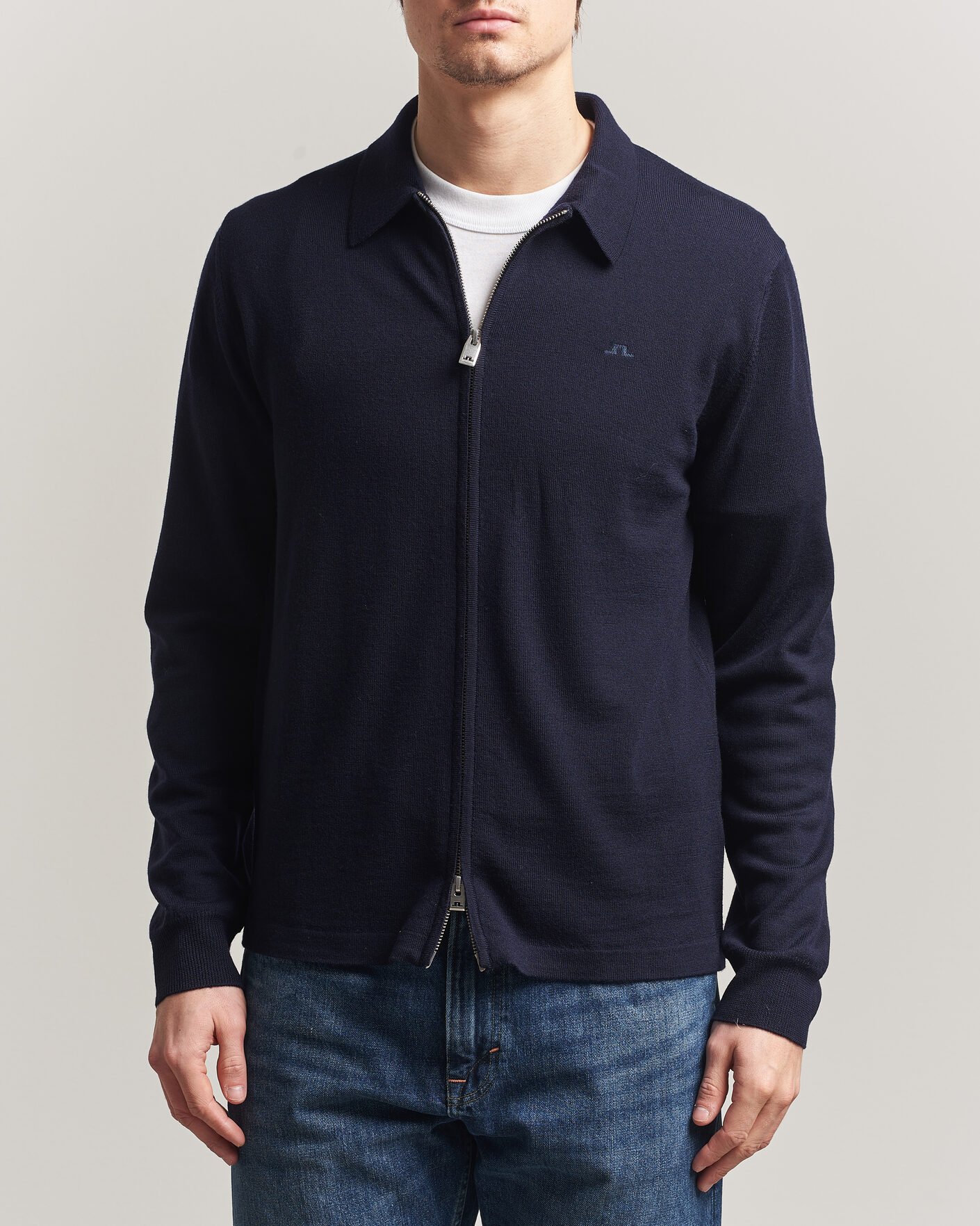 Homme | Pulls Et Tricots | J.Lindeberg | Kaleb Merino Cardigan JL Navy