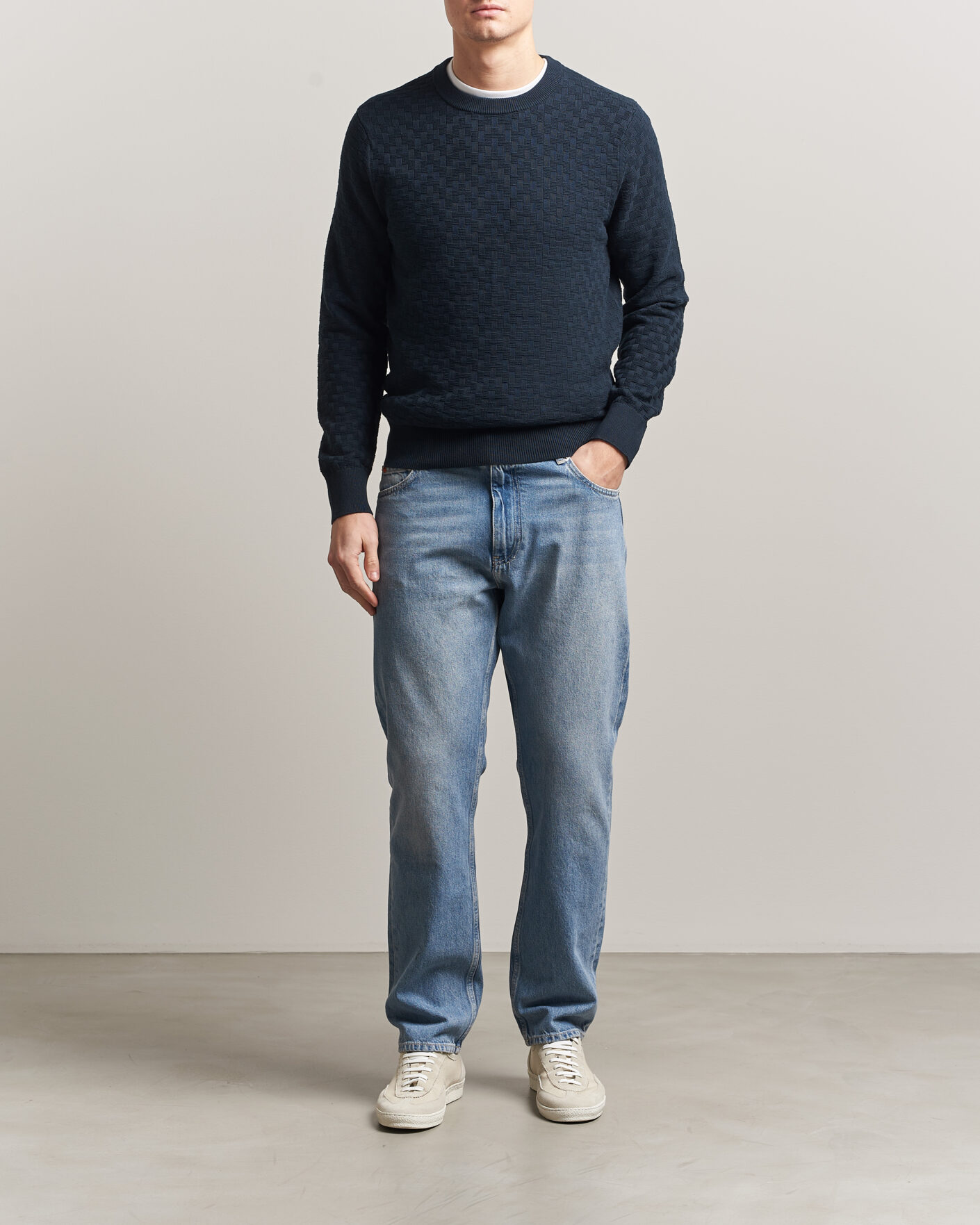 Homme | Pulls Et Tricots | J.Lindeberg | Arthur Knit Cotton Sweater JL Navy