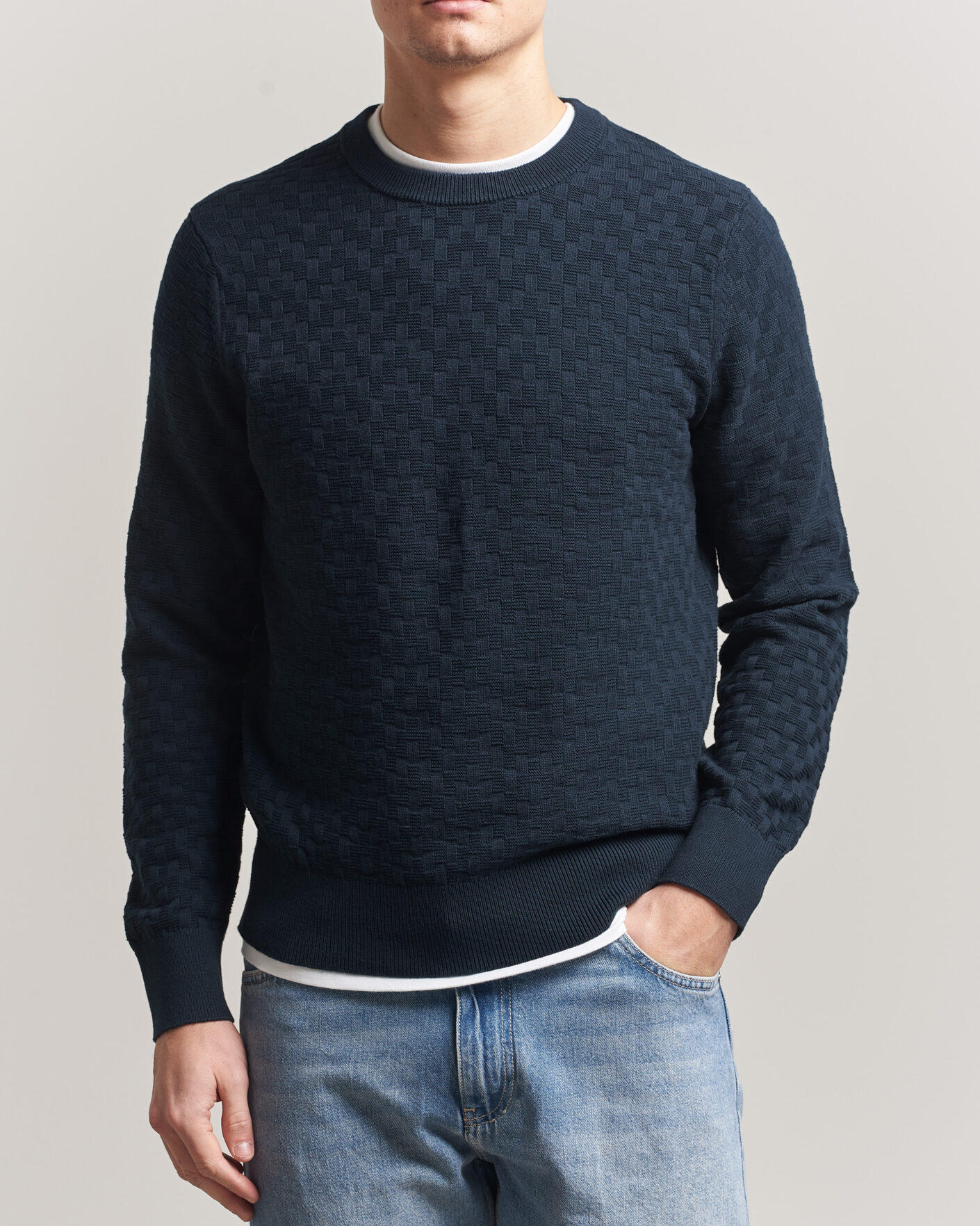 Homme | Pulls Et Tricots | J.Lindeberg | Arthur Knit Cotton Sweater JL Navy