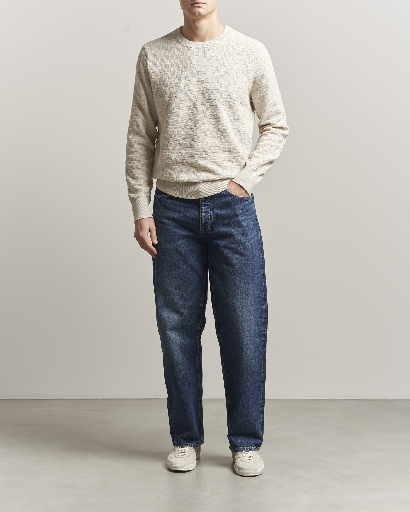 Homme | Pulls Et Tricots | J.Lindeberg | Arthur Knit Cotton Sweater Moonbeam